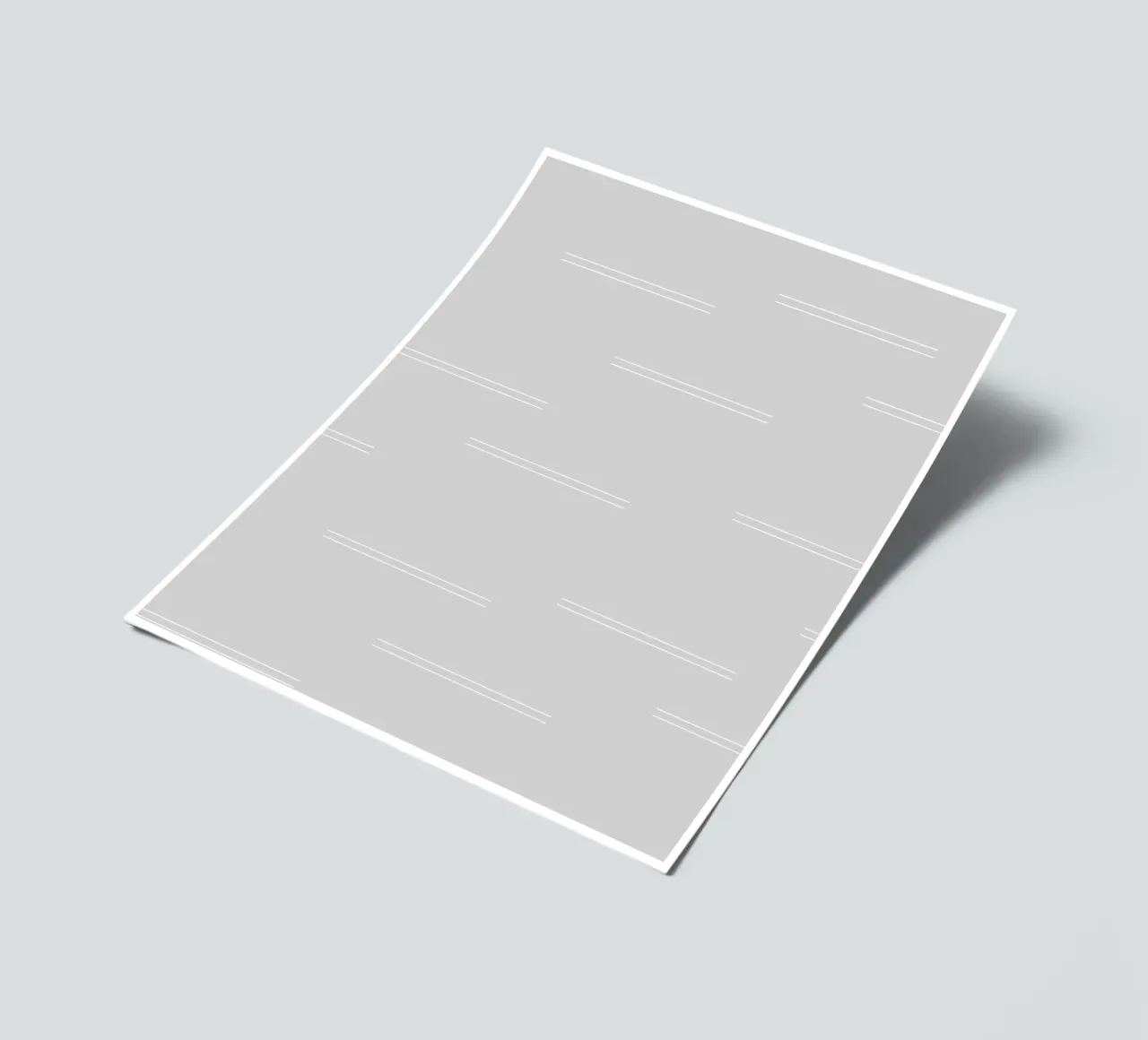 Minimal Abstract Mudcloth Double Lines | Weiß auf Hellgrau Stickerbogen von Beauty in Simplicity