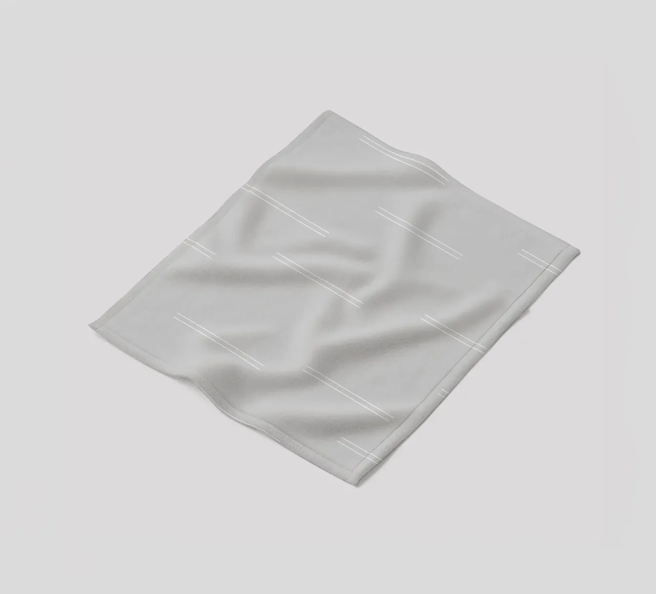 Minimal Abstract Mudcloth Double Lines | Weiß auf Hellgrau Fleecedecke von Beauty in Simplicity