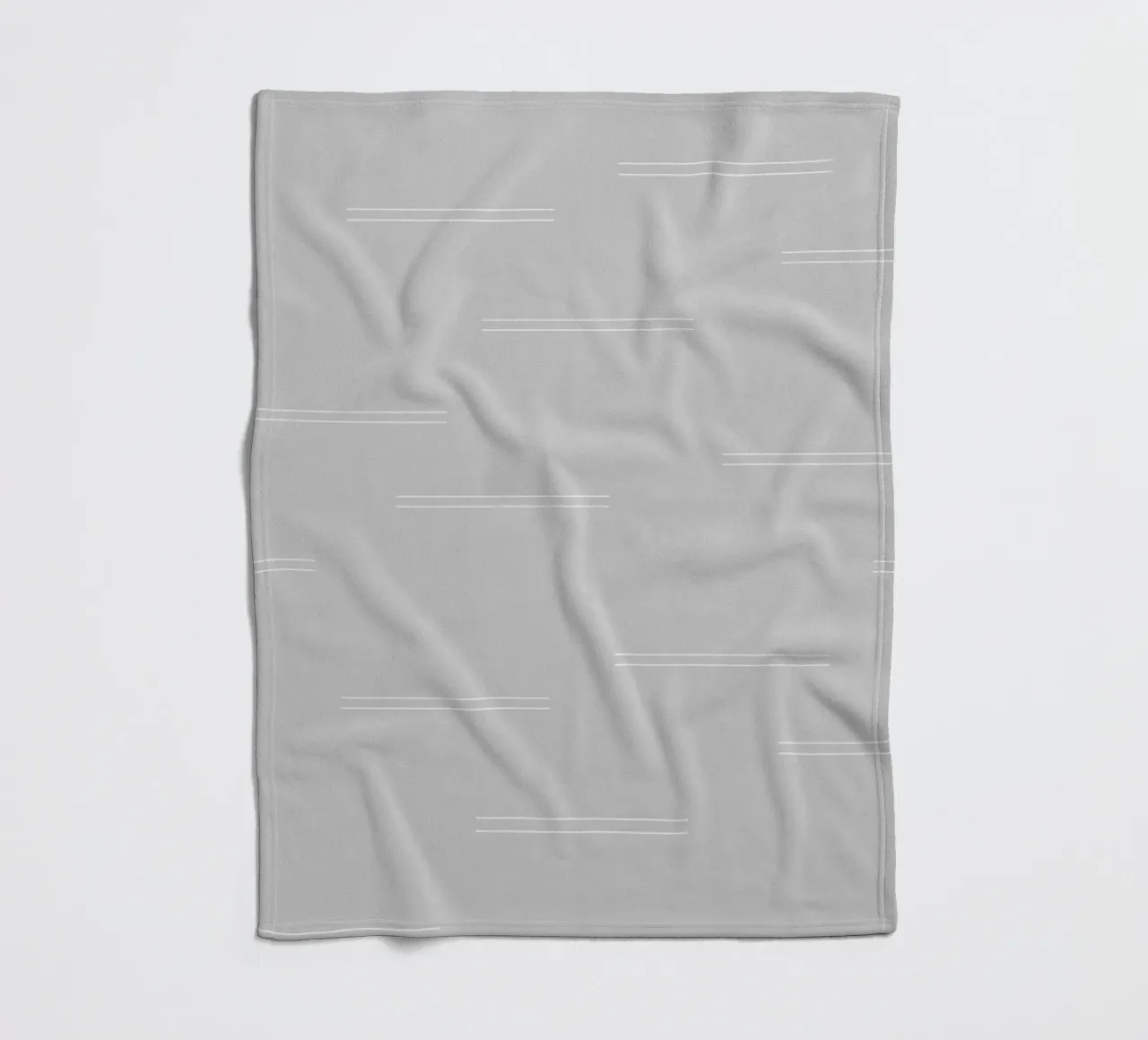 Minimal Abstract Mudcloth Double Lines | Weiß auf Hellgrau Fleecedecke von Beauty in Simplicity