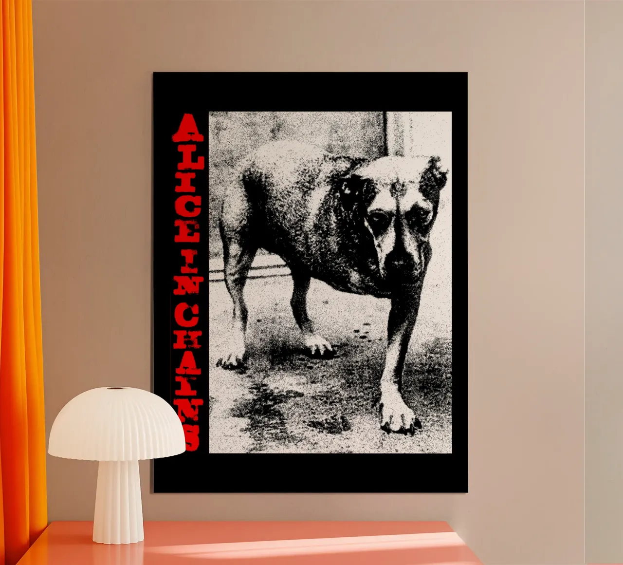 Cane da sballo - Alice in Catena poster con telaio in plastica da https://www.juniqe.com/uk/shop/Henndraws