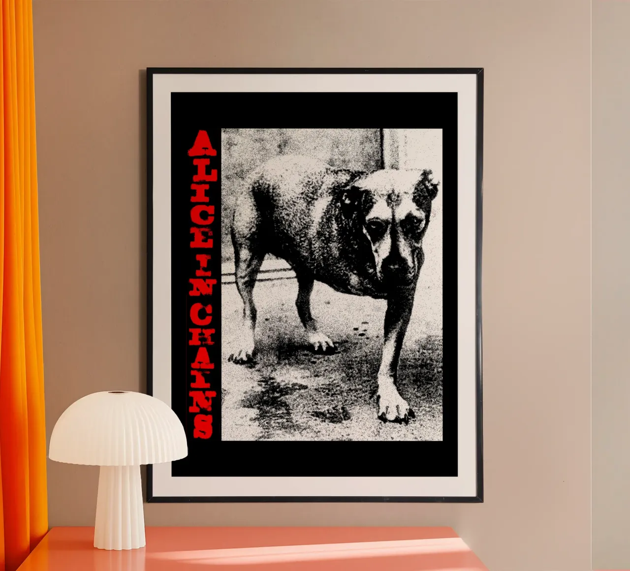 Cane da sballo - Alice in Catena poster con telaio in plastica da https://www.juniqe.com/uk/shop/Henndraws