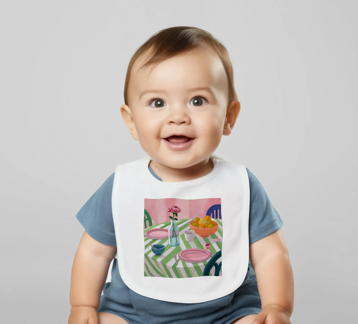 Rosa da tavolo a zig zag bavaglino da Snow Mist