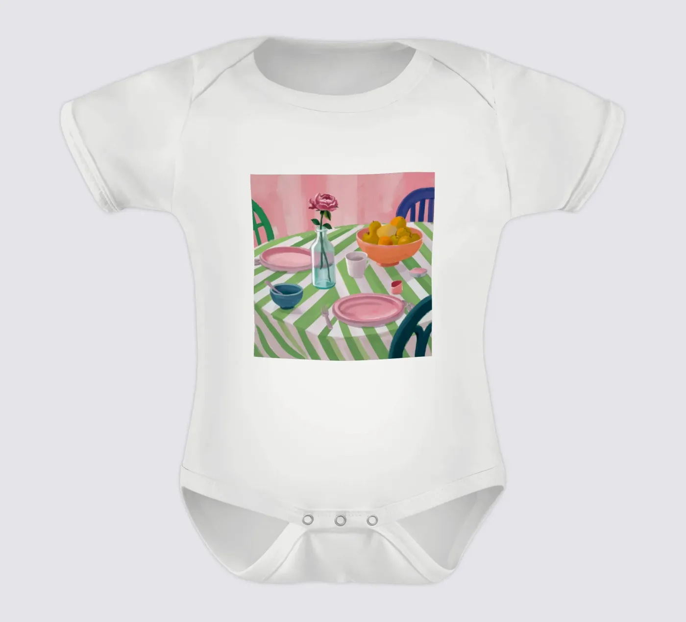 Zigzag Table Rose body bébé de Snow Mist