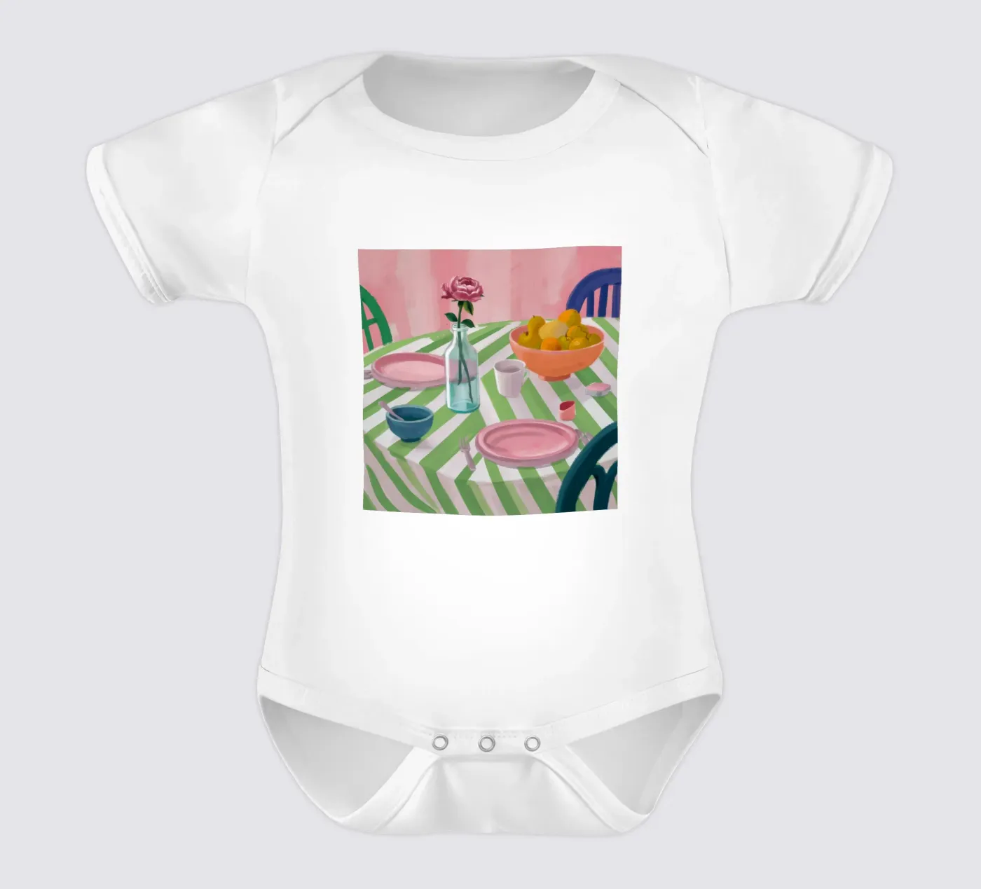 Zigzag Table Rose body bébé de Snow Mist