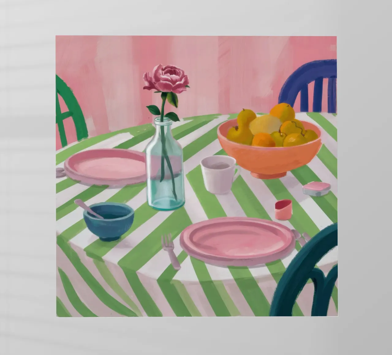 Rosa da tavolo a zig zag pellicola backlit da Snow Mist