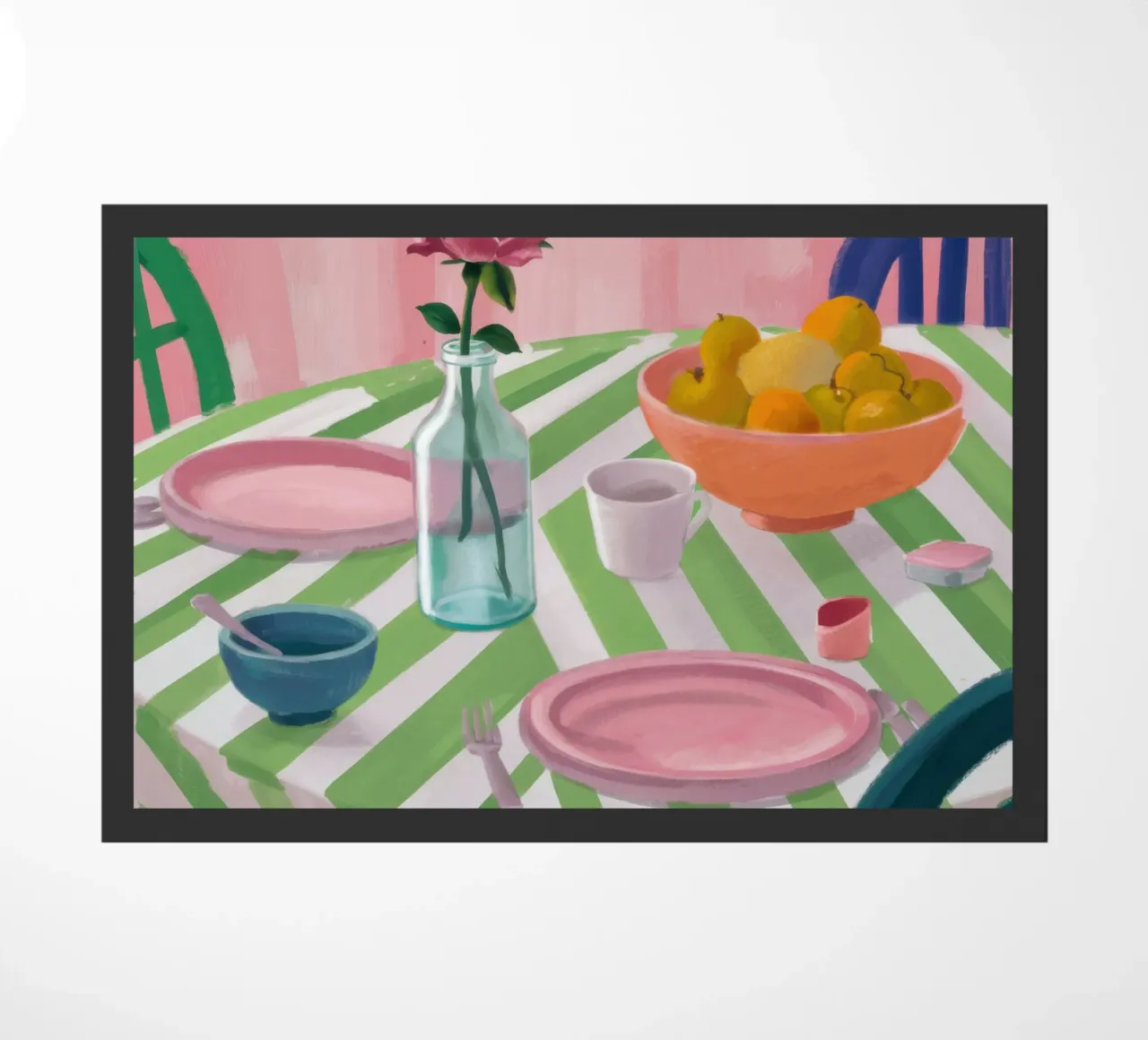 Zigzag Table Rose doormat by Snow Mist