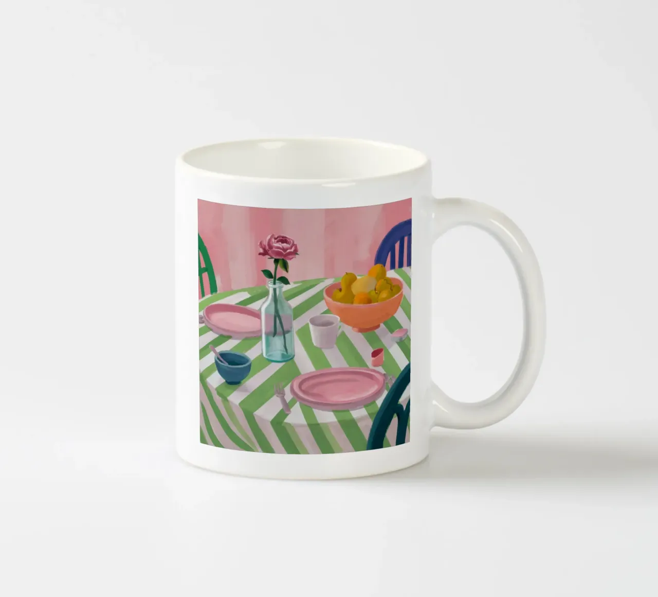 Rosa da tavolo a zig zag tazza in ceramica da Snow Mist