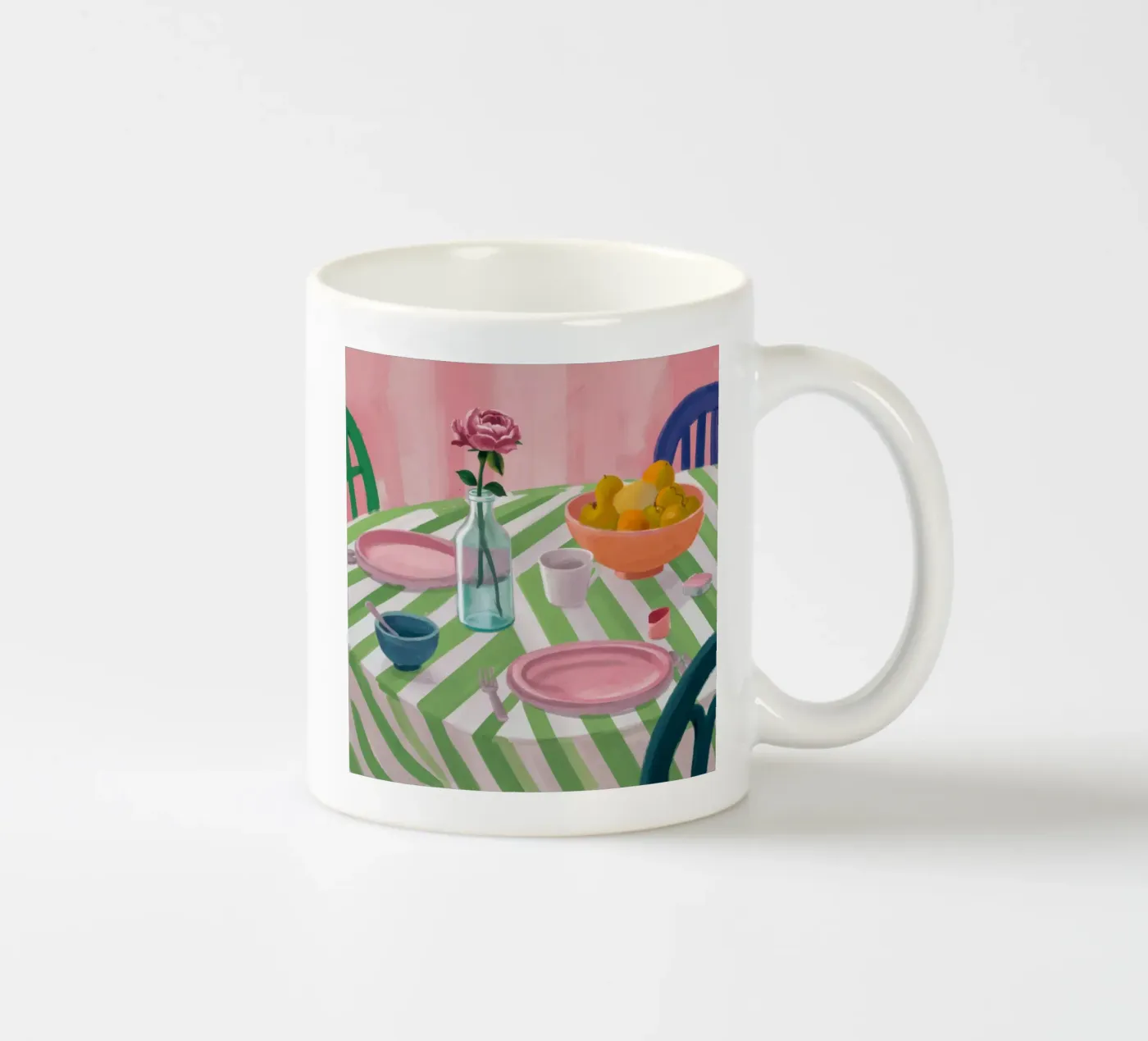 Zigzag Table Rose ceramic mug by Snow Mist