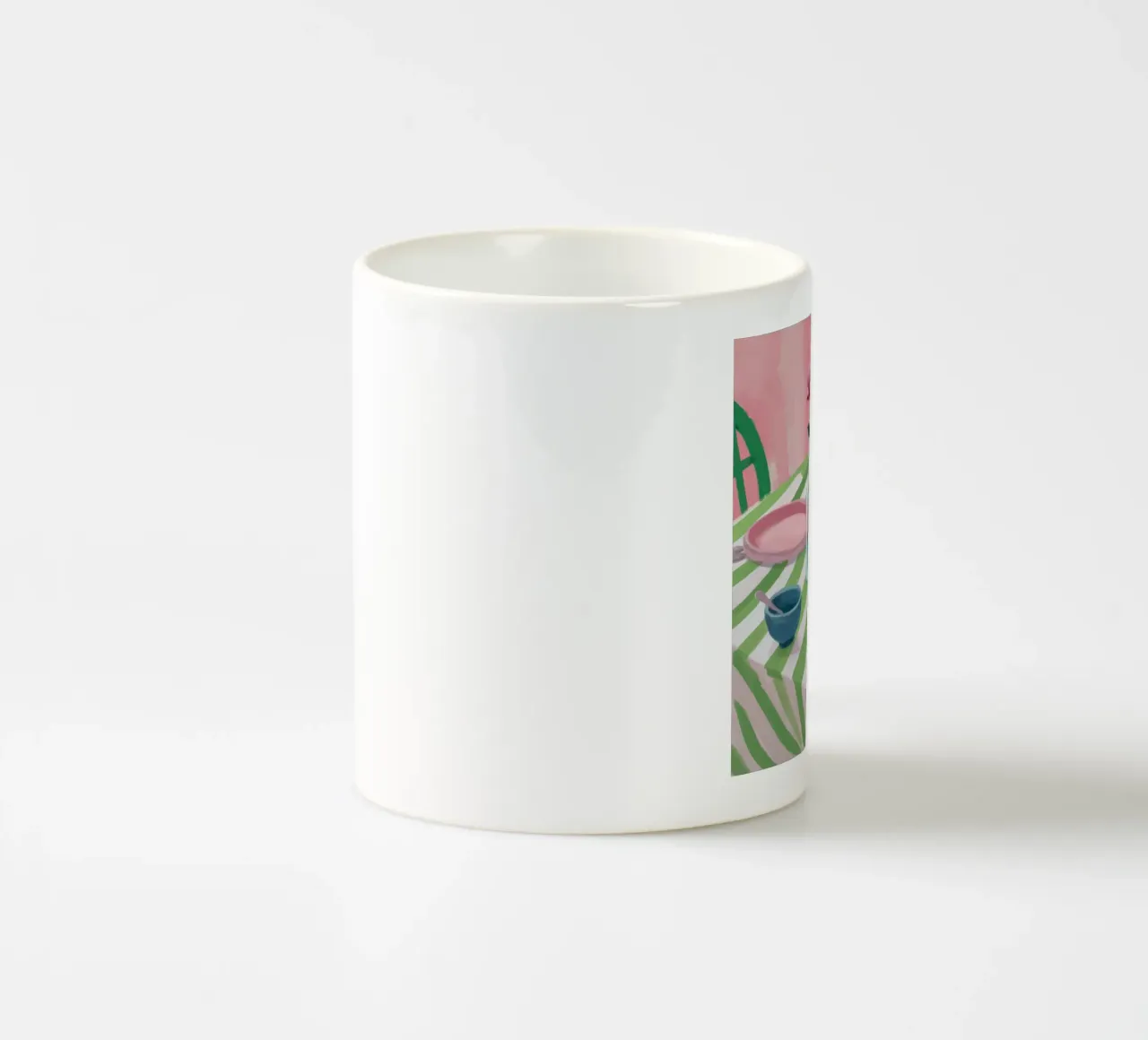 Rosa da tavolo a zig zag tazza in ceramica da Snow Mist
