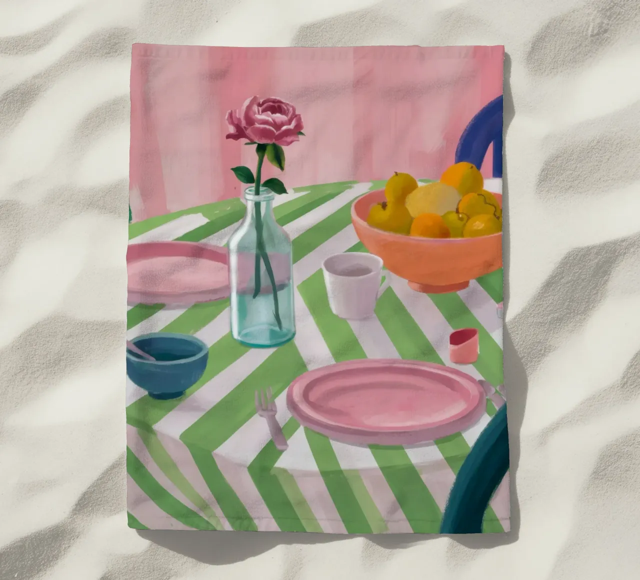 Zigzag Table Rose telo mare da Snow Mist