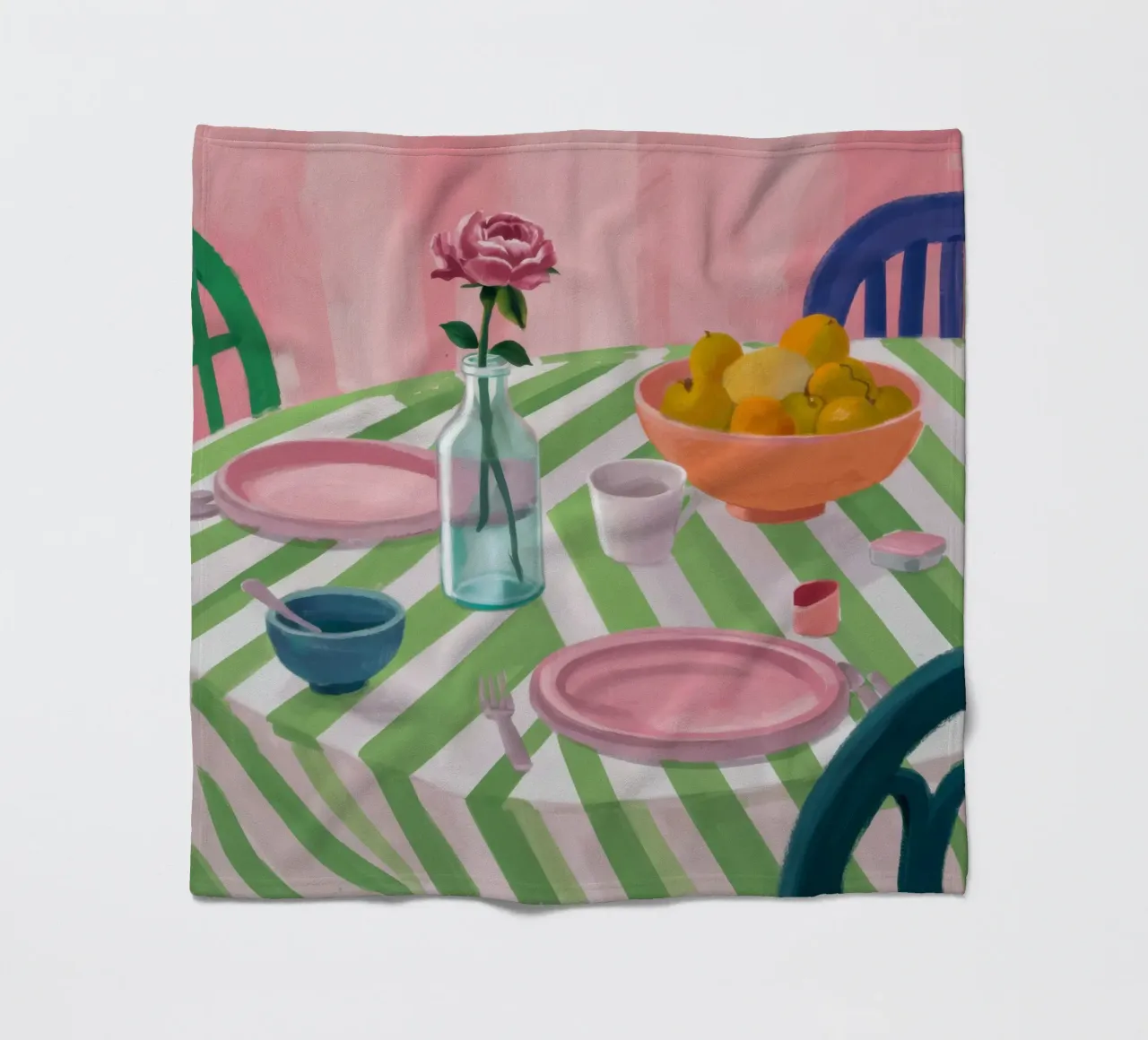 Zigzag Table Rose Fleecedecke von Snow Mist