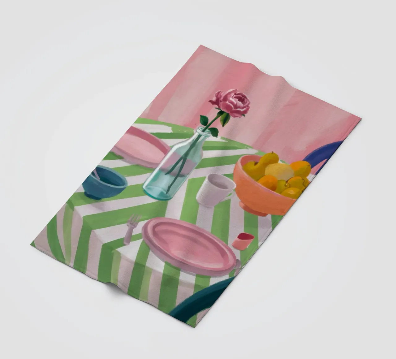 Zigzag Table Rose Fleecedecke von Snow Mist