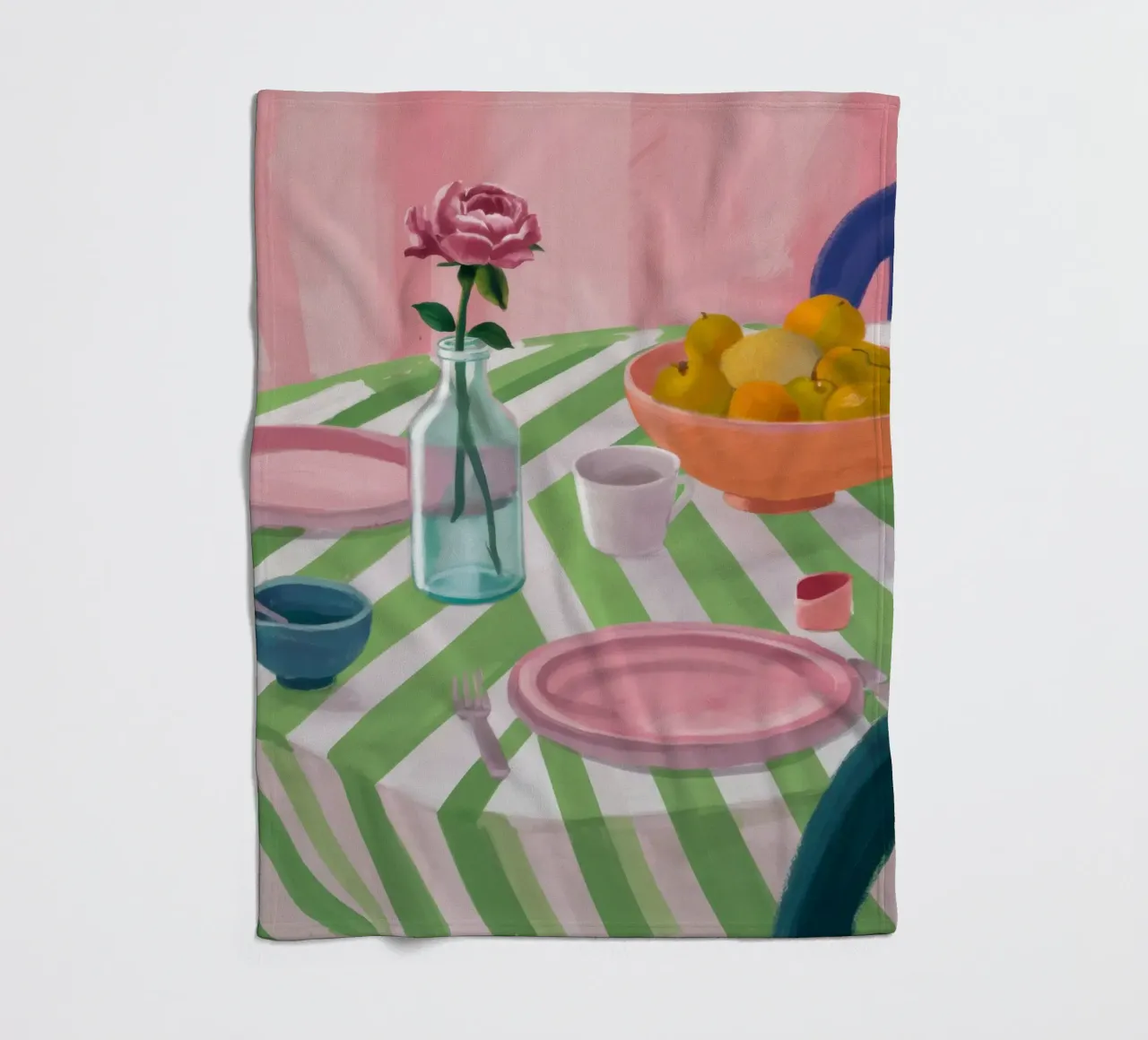 Zigzag Table Rose Fleecedecke von Snow Mist