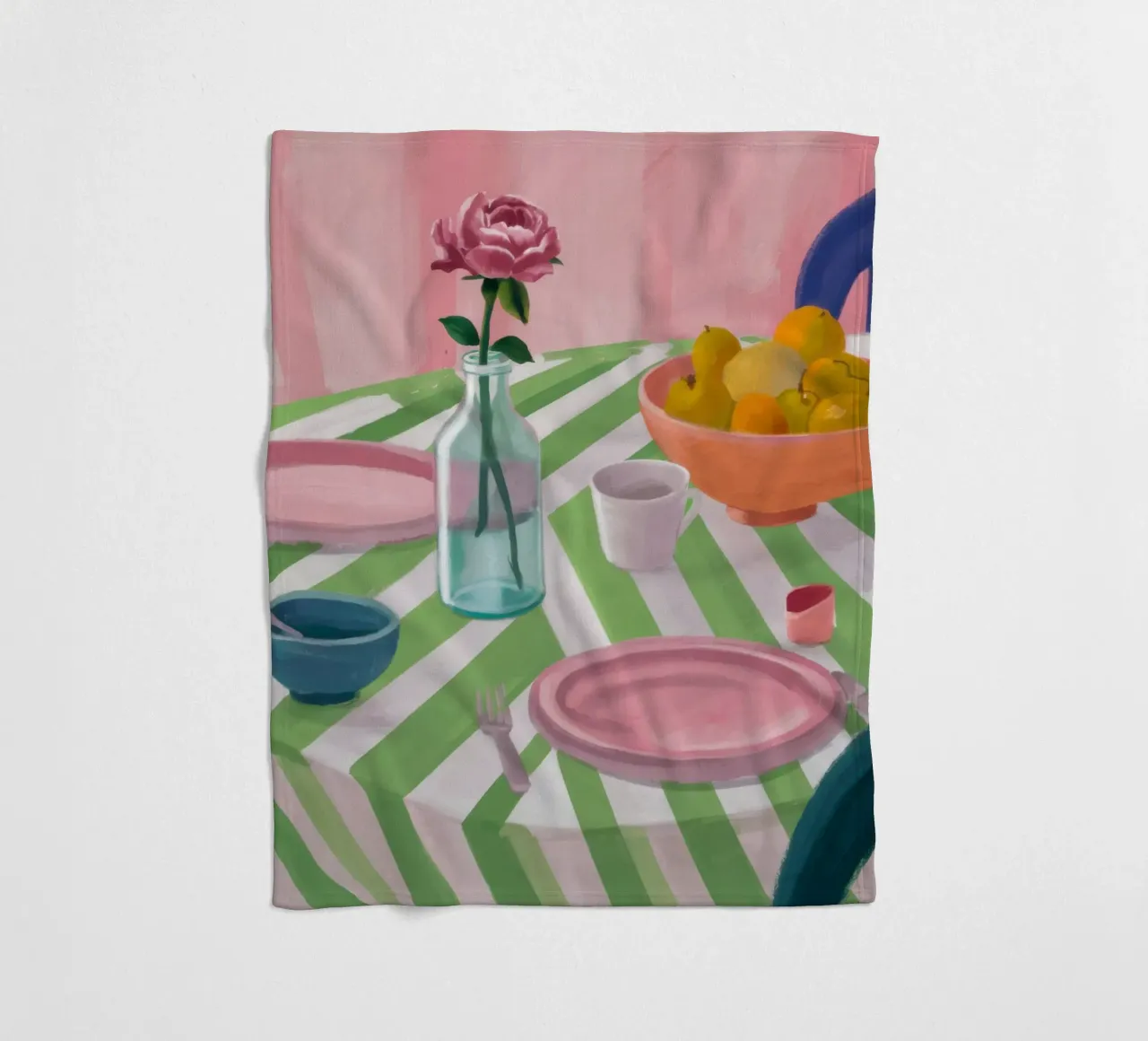 Zigzag Table Rose Fleecedecke von Snow Mist