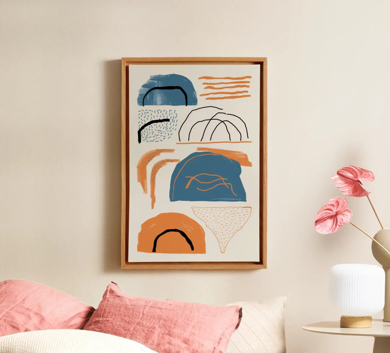 Gefragmenteerde aardvormen canvas met Baklijst van Bara Suara