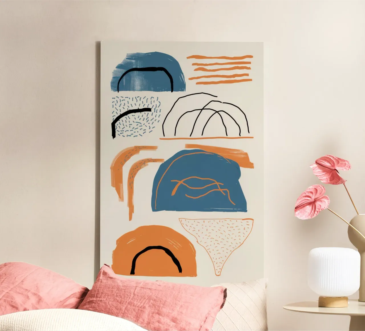 Gefragmenteerde aardvormen canvas met Baklijst van Bara Suara