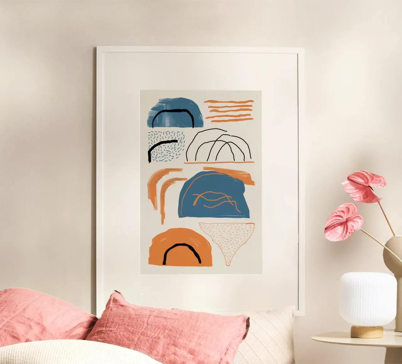 Forme di terra frammentate poster con telaio in plastica da Bara Suara