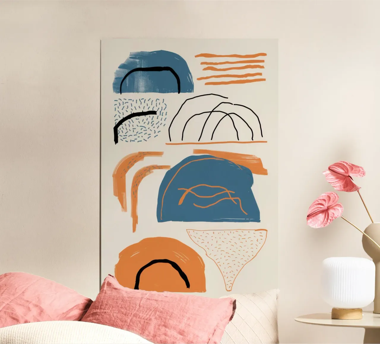 Forme di terra frammentate poster con telaio in plastica da Bara Suara
