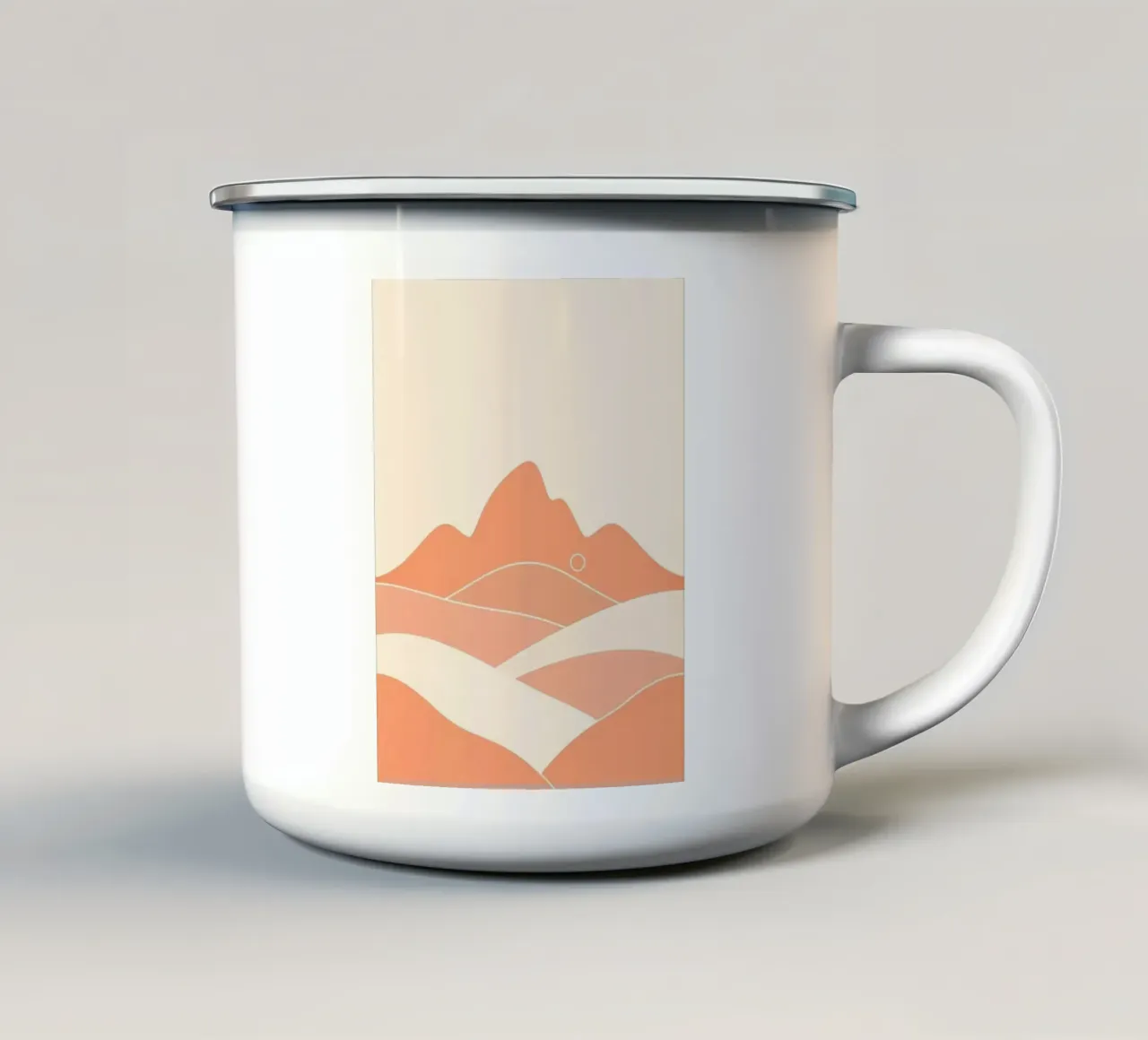 Cime che sussurrano e alba delicata tazza in smalto da Artistic-shop