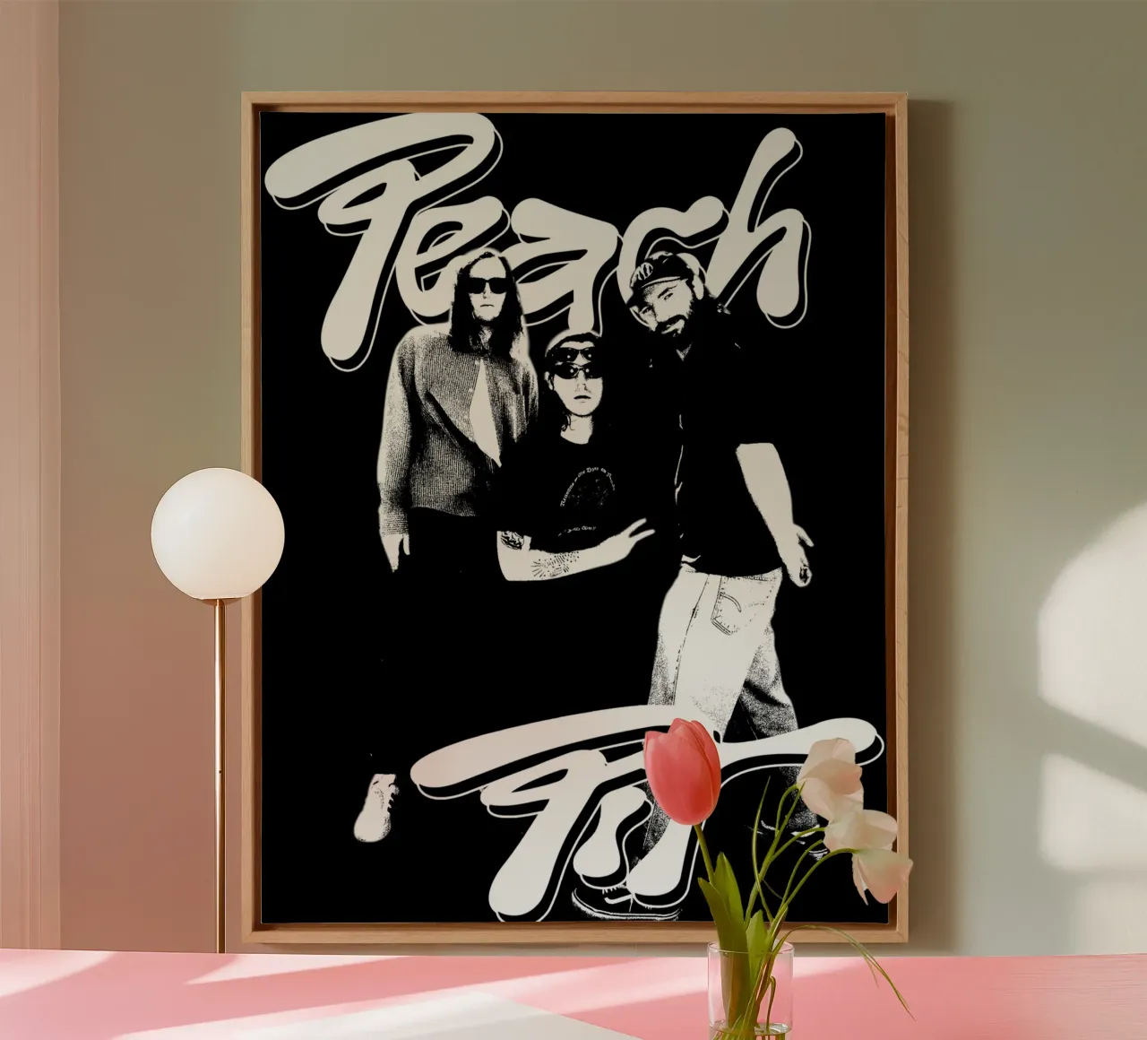 Maglietta classica Peach Pitt in stile grunge tela con Cornice a cassetta da mannys_artt