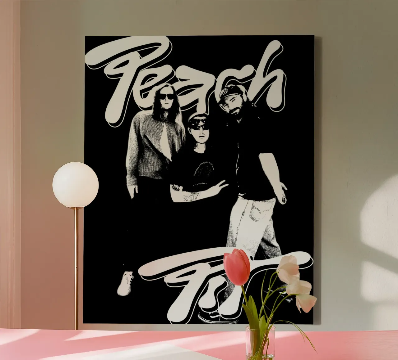 Maglietta classica Peach Pitt in stile grunge tela con Cornice a cassetta da mannys_artt