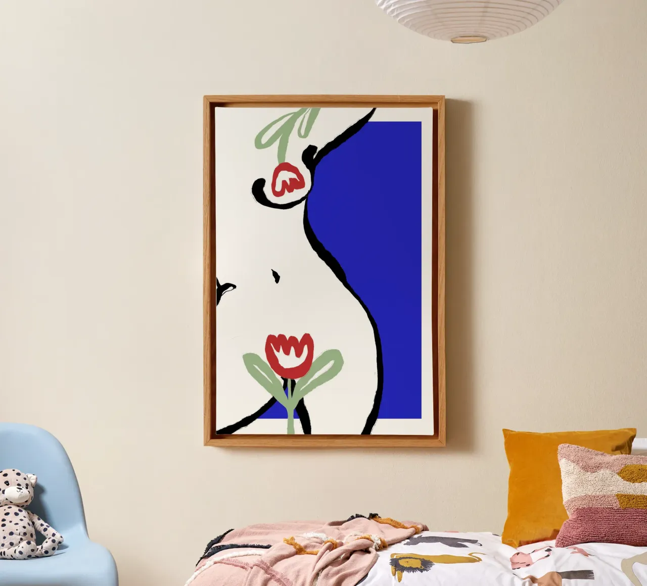 Act With Tulips tela con Cornice a cassetta da treechild