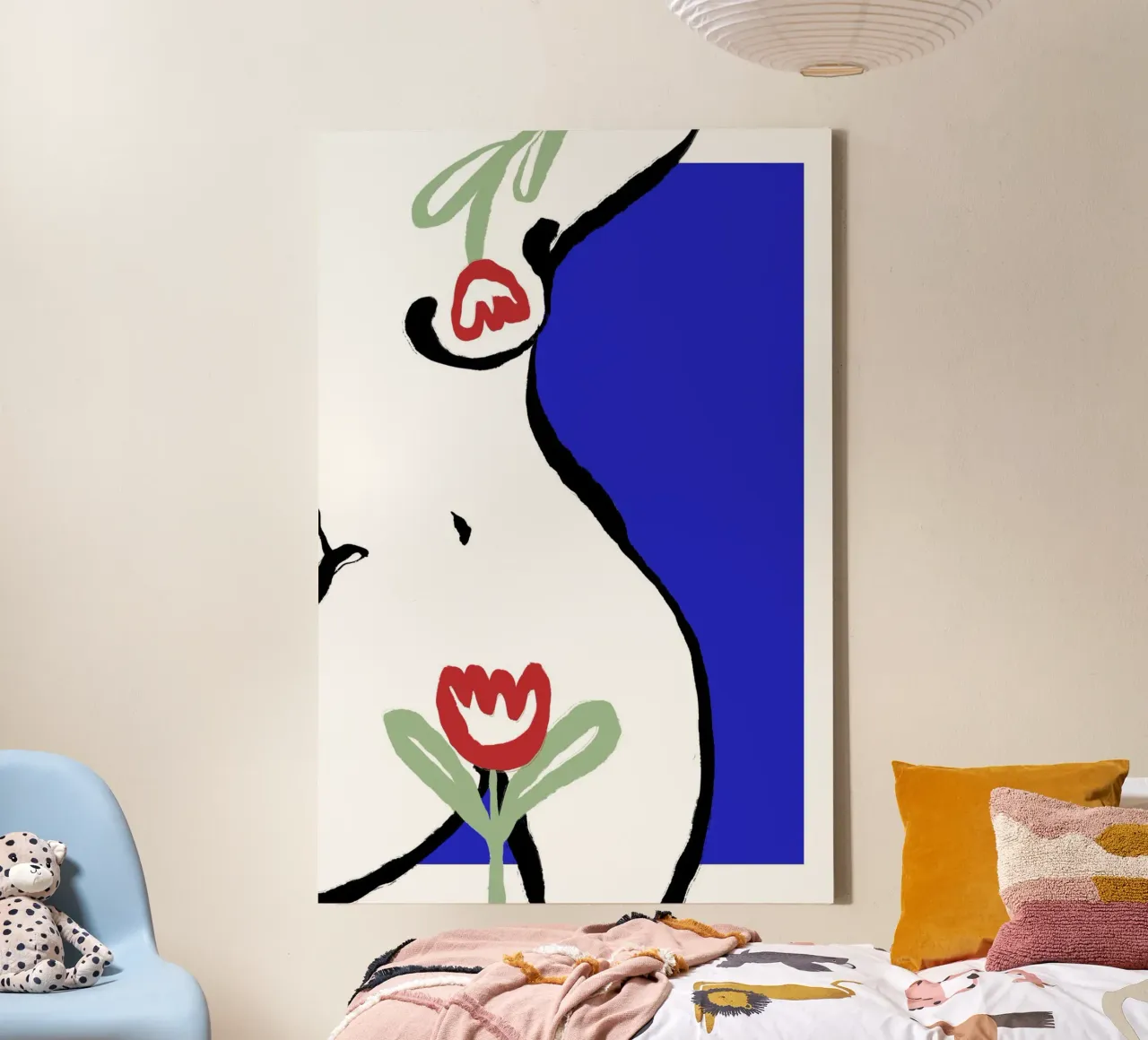 Act With Tulips tela con Cornice a cassetta da treechild