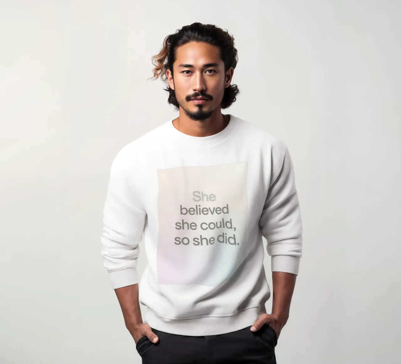 Sie glaubte, sie könnte es, also tat sie es: Gradient Background Sweatshirt von DesignDoodle