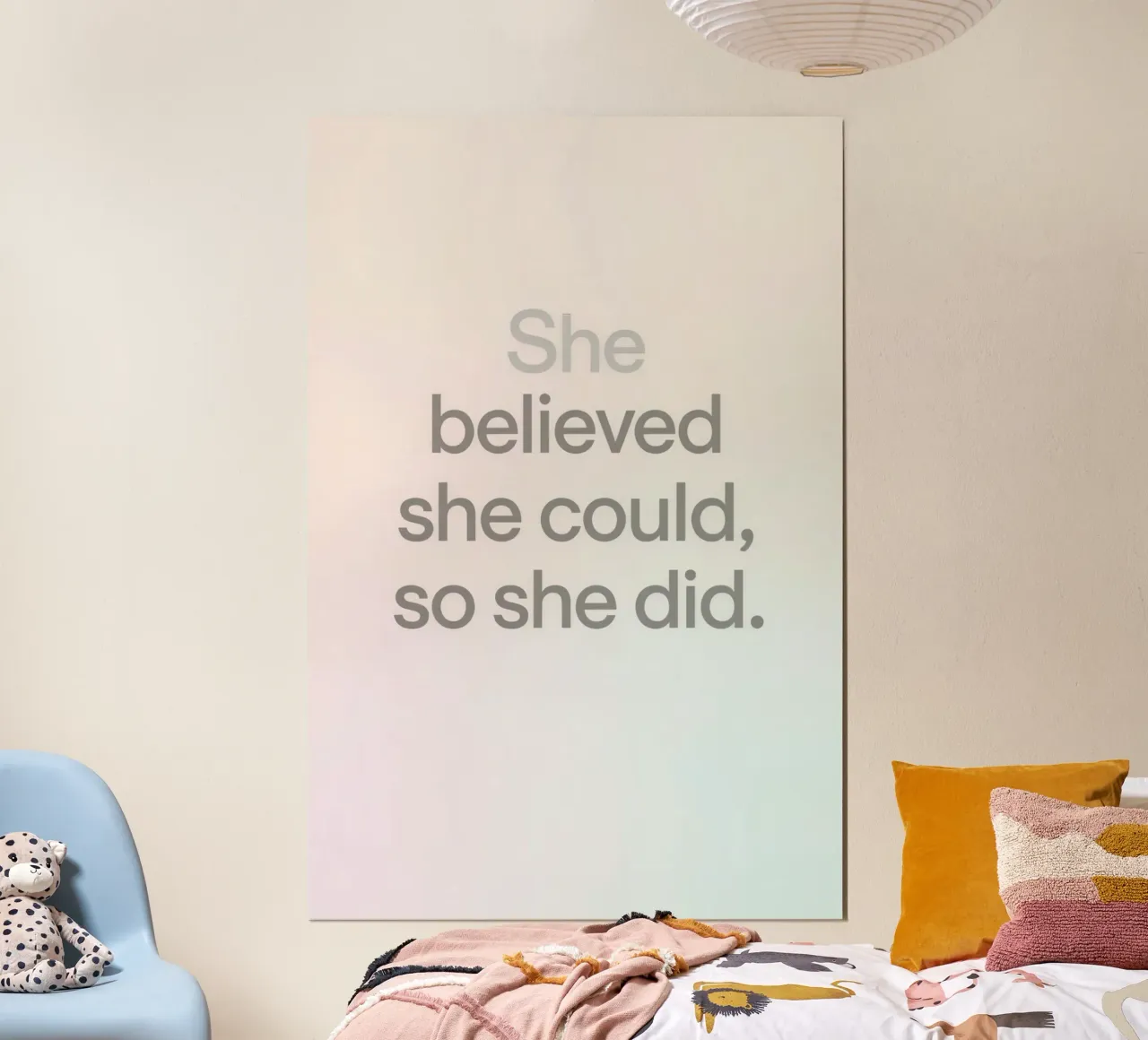 She Believed She Could, So She did Gradient Background poster with plastic frame by DesignDoodle