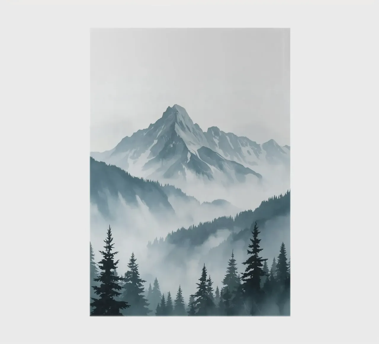 Mountain Range Behind Misty Forest notebook by DesignDoodle