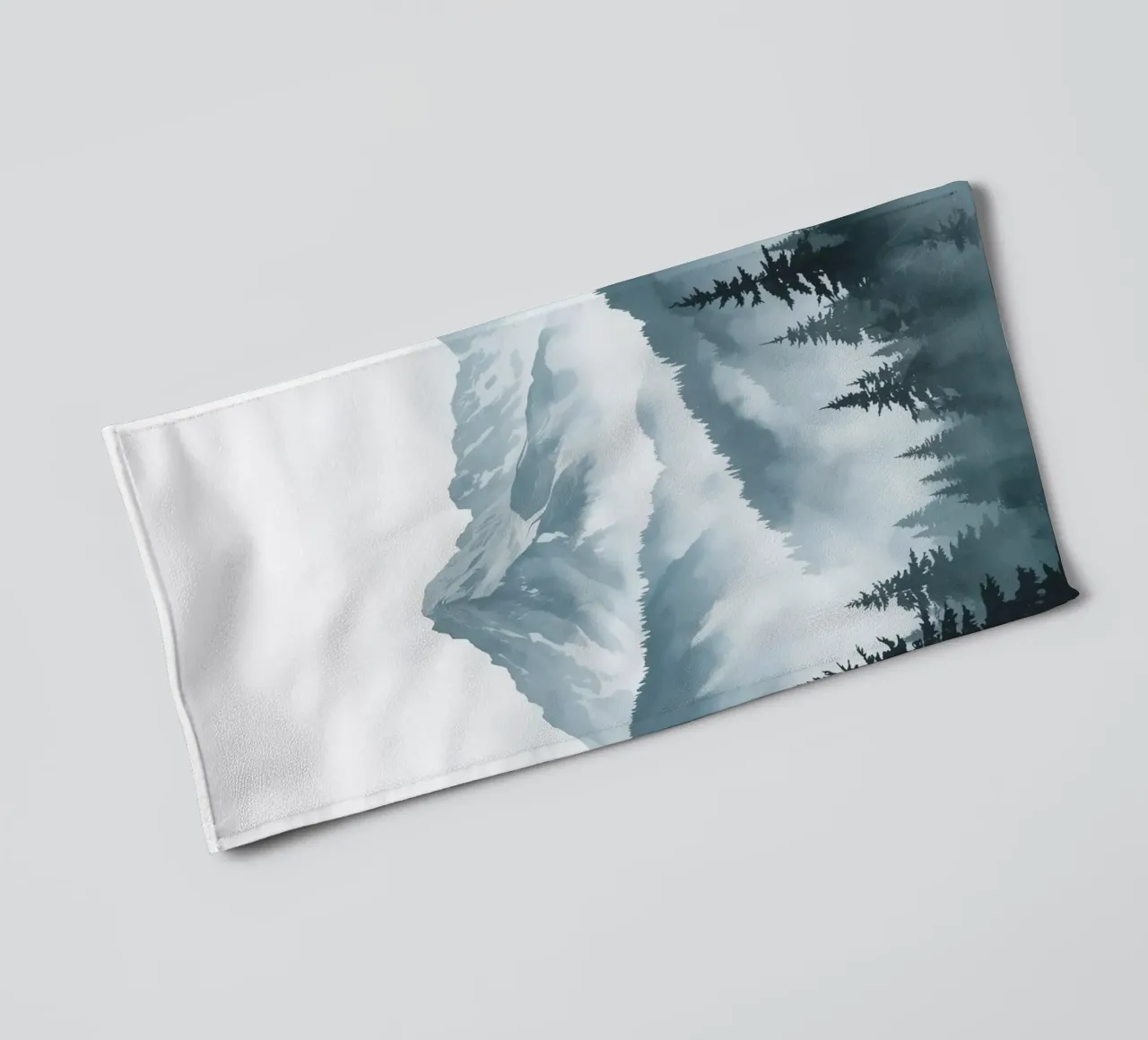 Mountain Range Behind Misty Forest towel by DesignDoodle