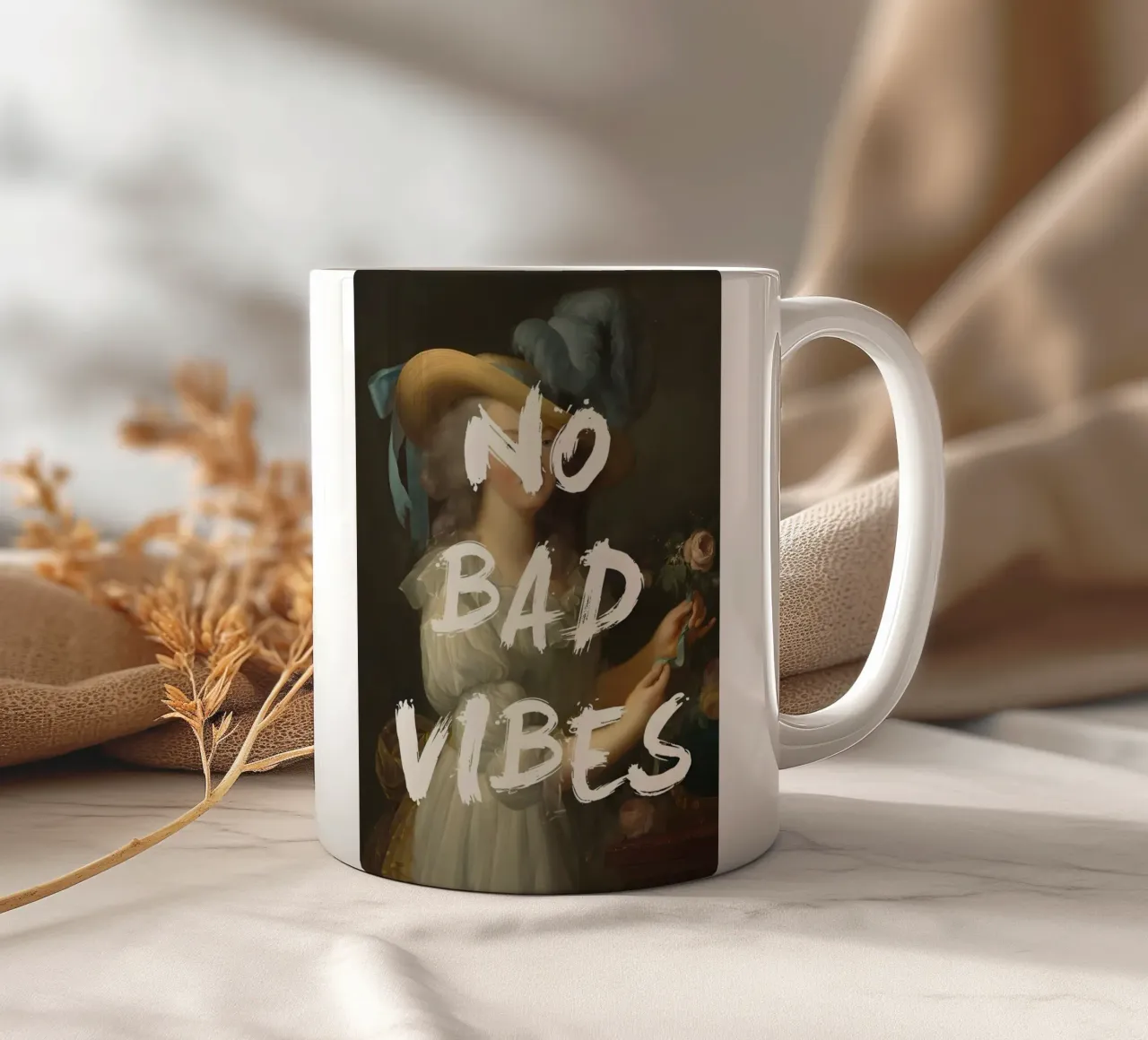 'No Bad Vibes' tazza in ceramica da Type & Tape