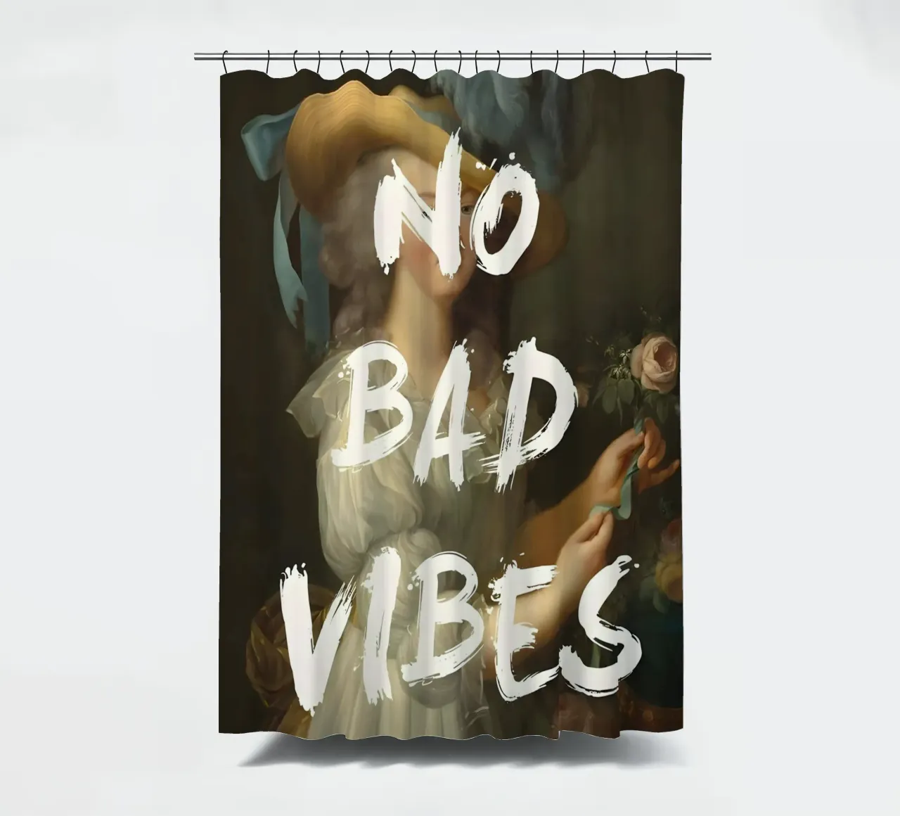 'No Bad Vibes' tenda da doccia da Type & Tape