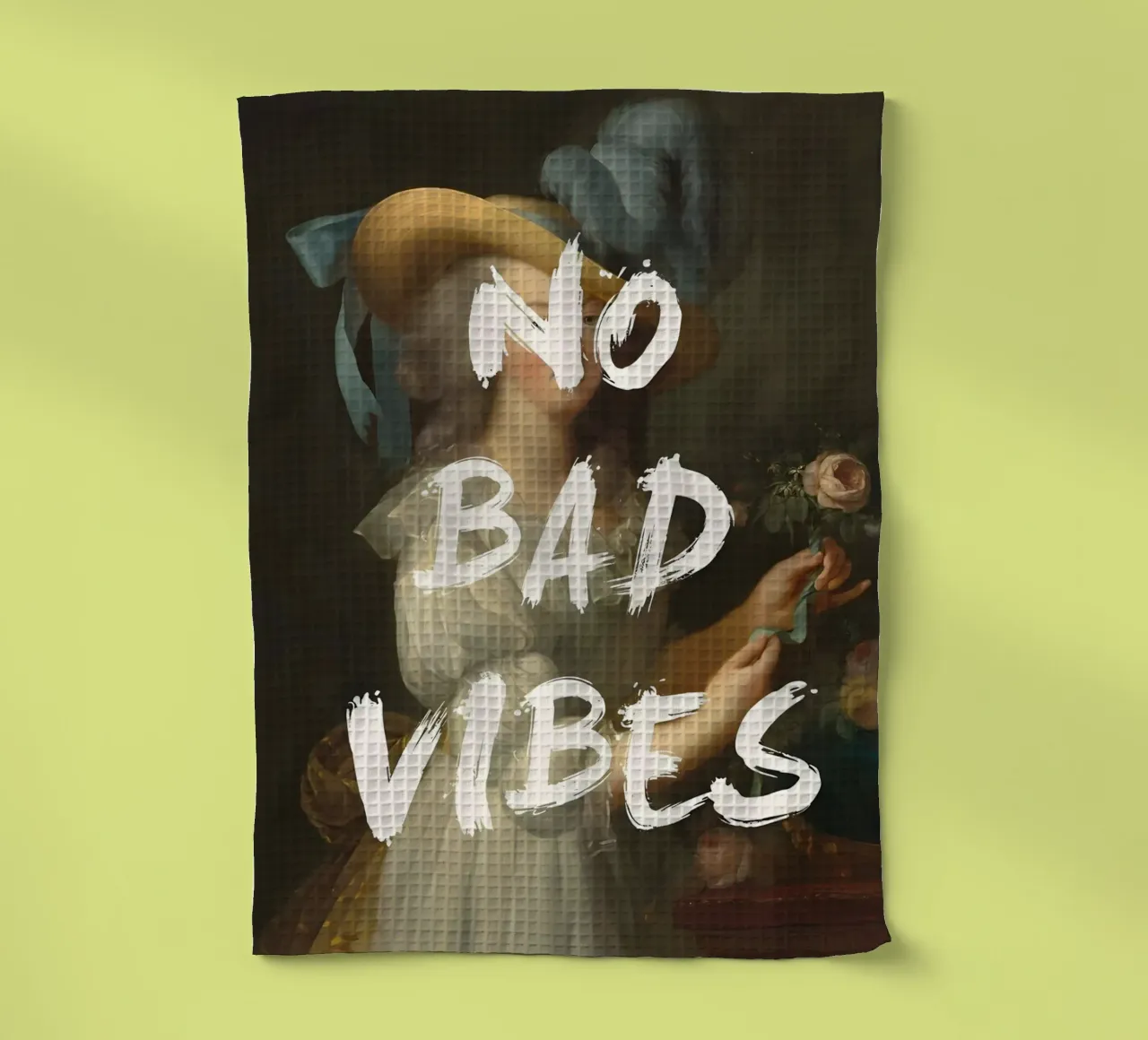 'No Bad Vibes' canovaccio da cucina da Type & Tape