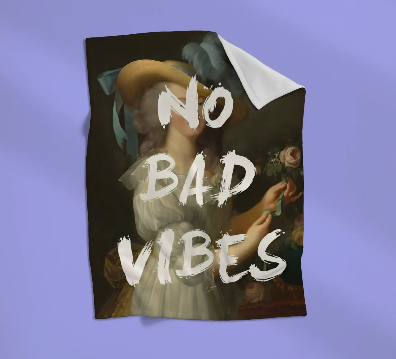 'No Bad Vibes' coperta in pile da Type & Tape