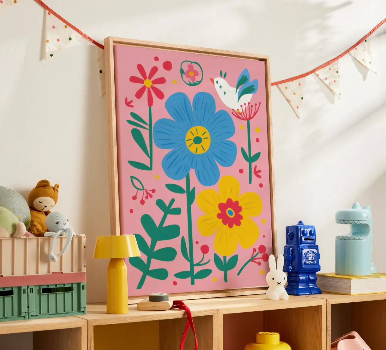 Viering van vreugdevolle bloei canvas met Baklijst van Astra Mist