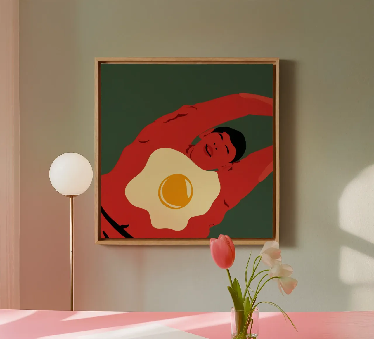 Surrealistische ochtendstroom canvas met Baklijst van Astra Mist