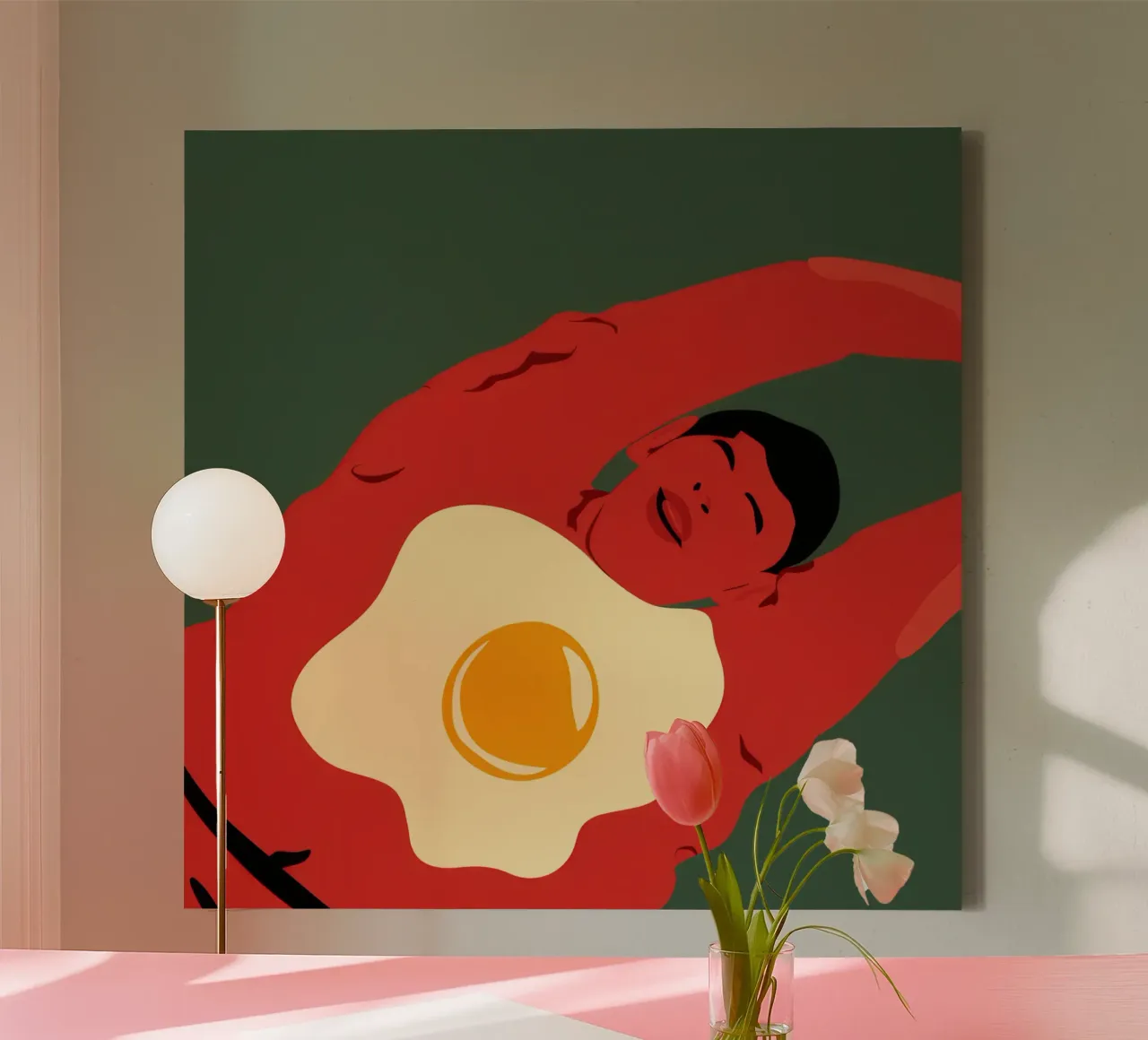 Surrealistische ochtendstroom canvas met Baklijst van Astra Mist