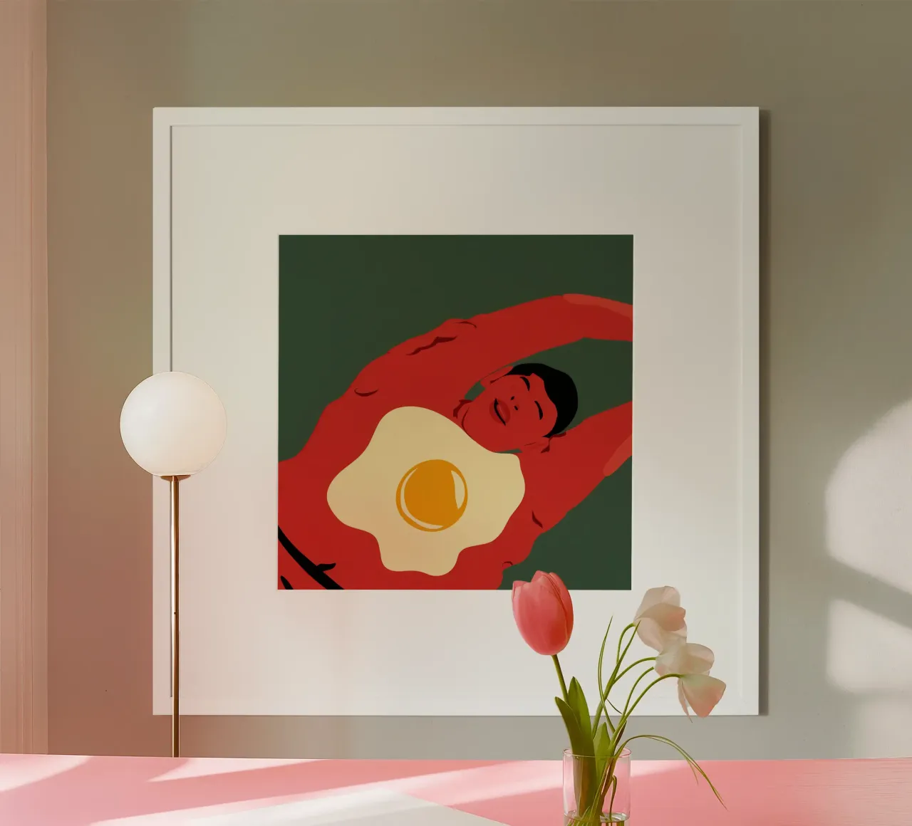 Flusso mattutino surreale poster con telaio in legno da Astra Mist
