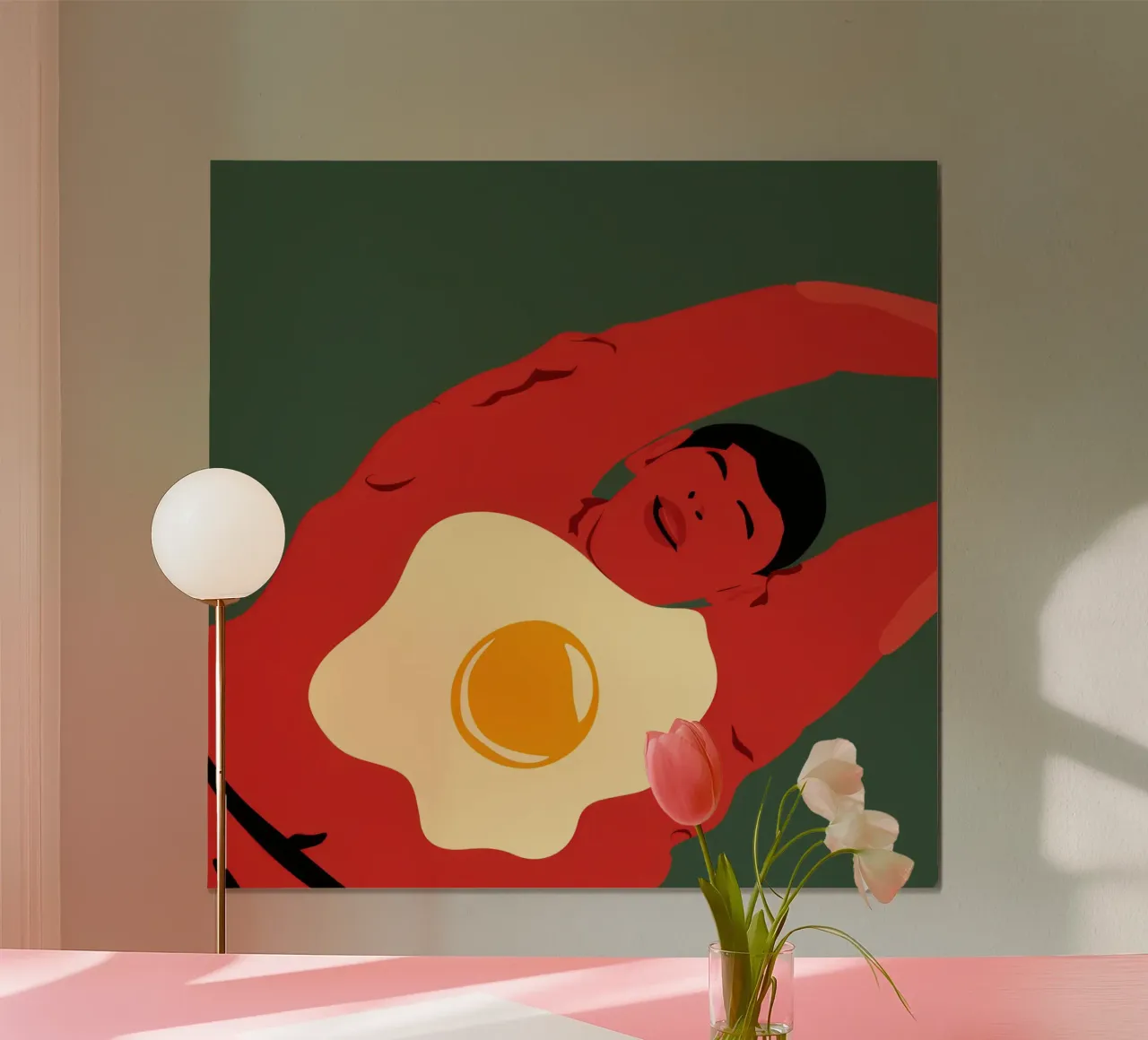 Flusso mattutino surreale poster con telaio in legno da Astra Mist