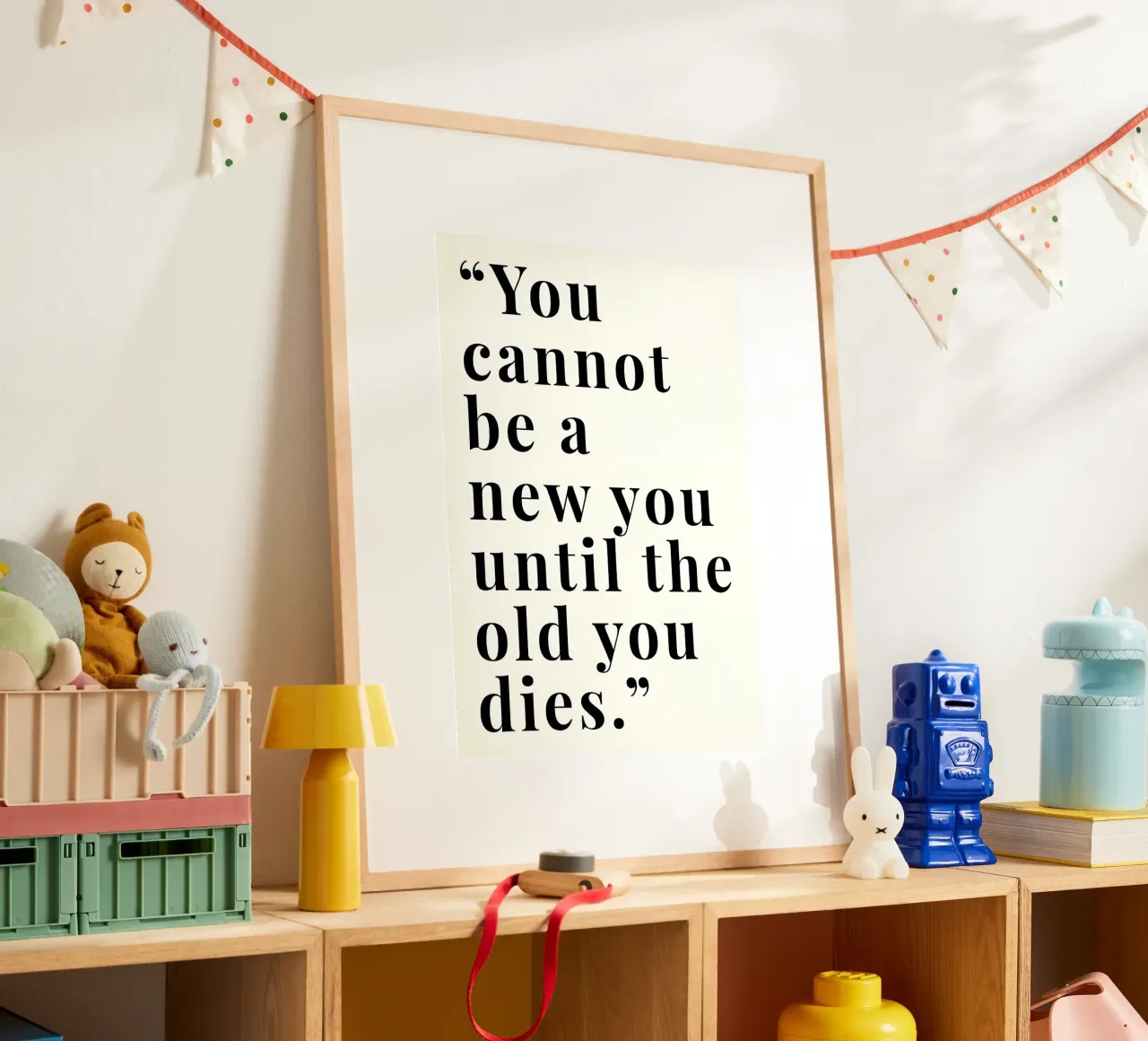 'You cannot be a new poster con telaio in plastica da Type & Tape