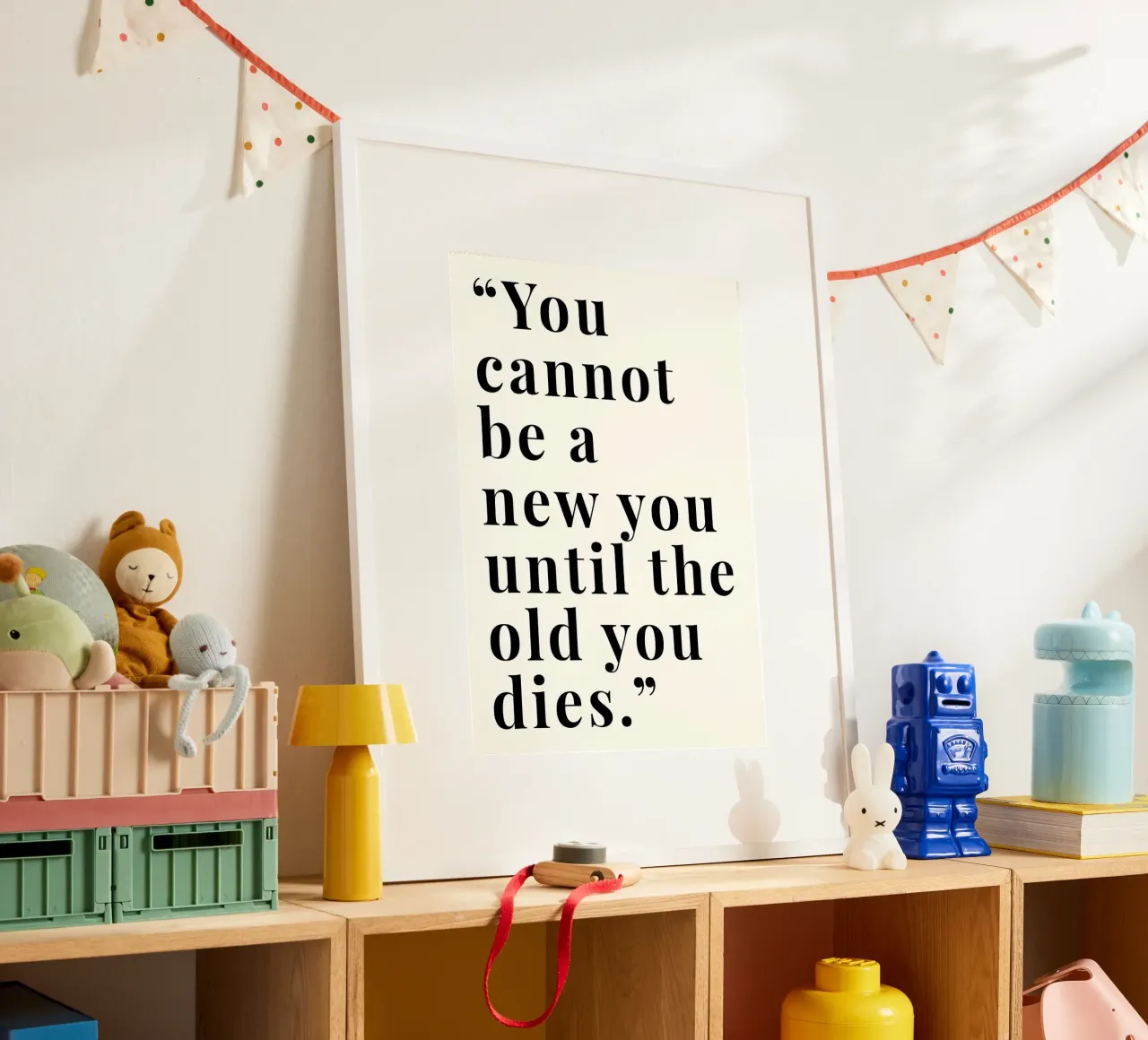 'You cannot be a new poster con telaio in plastica da Type & Tape