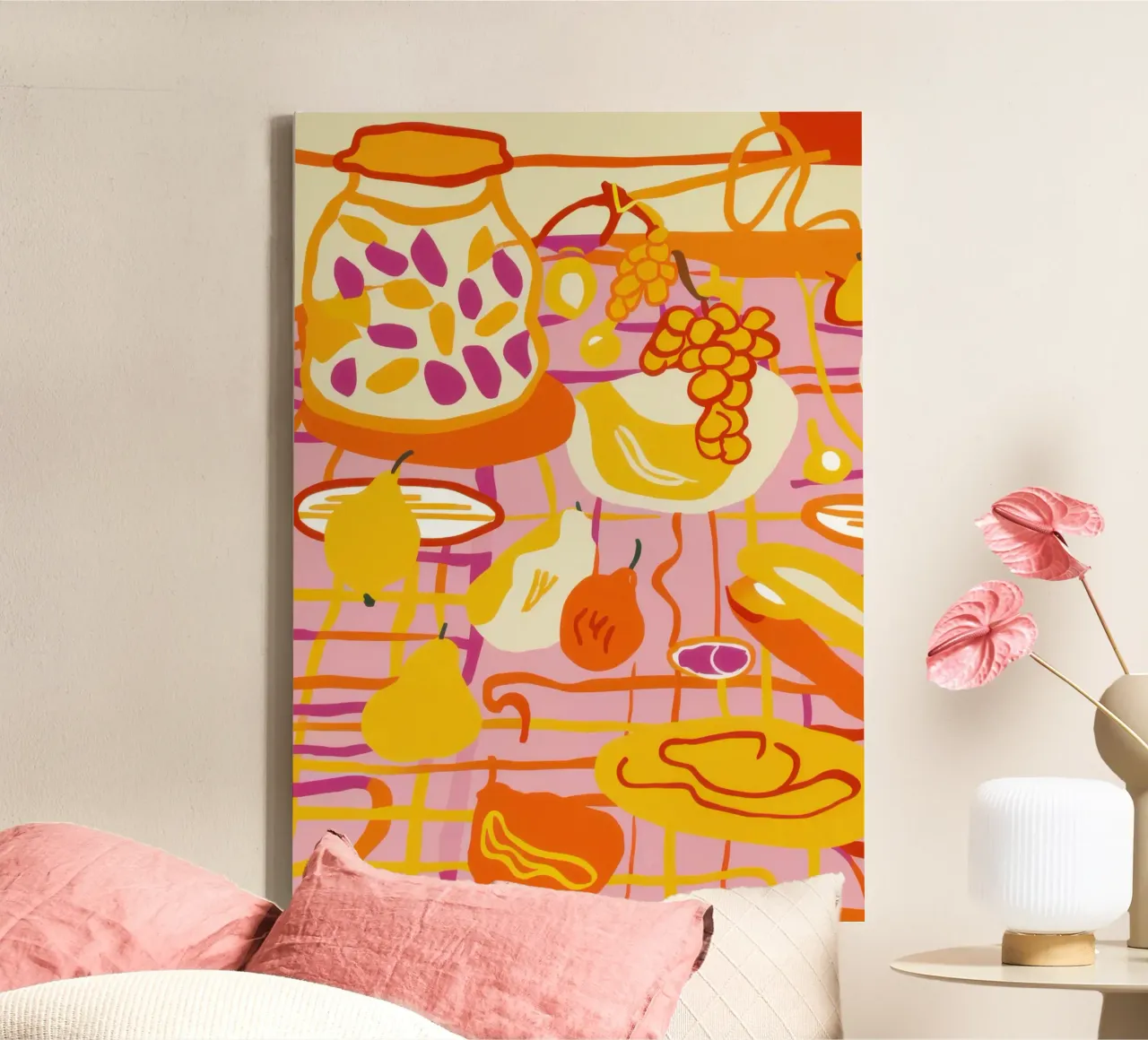 Golden Kitchen Rhapsody canvas with Floater frame by Astra Mist