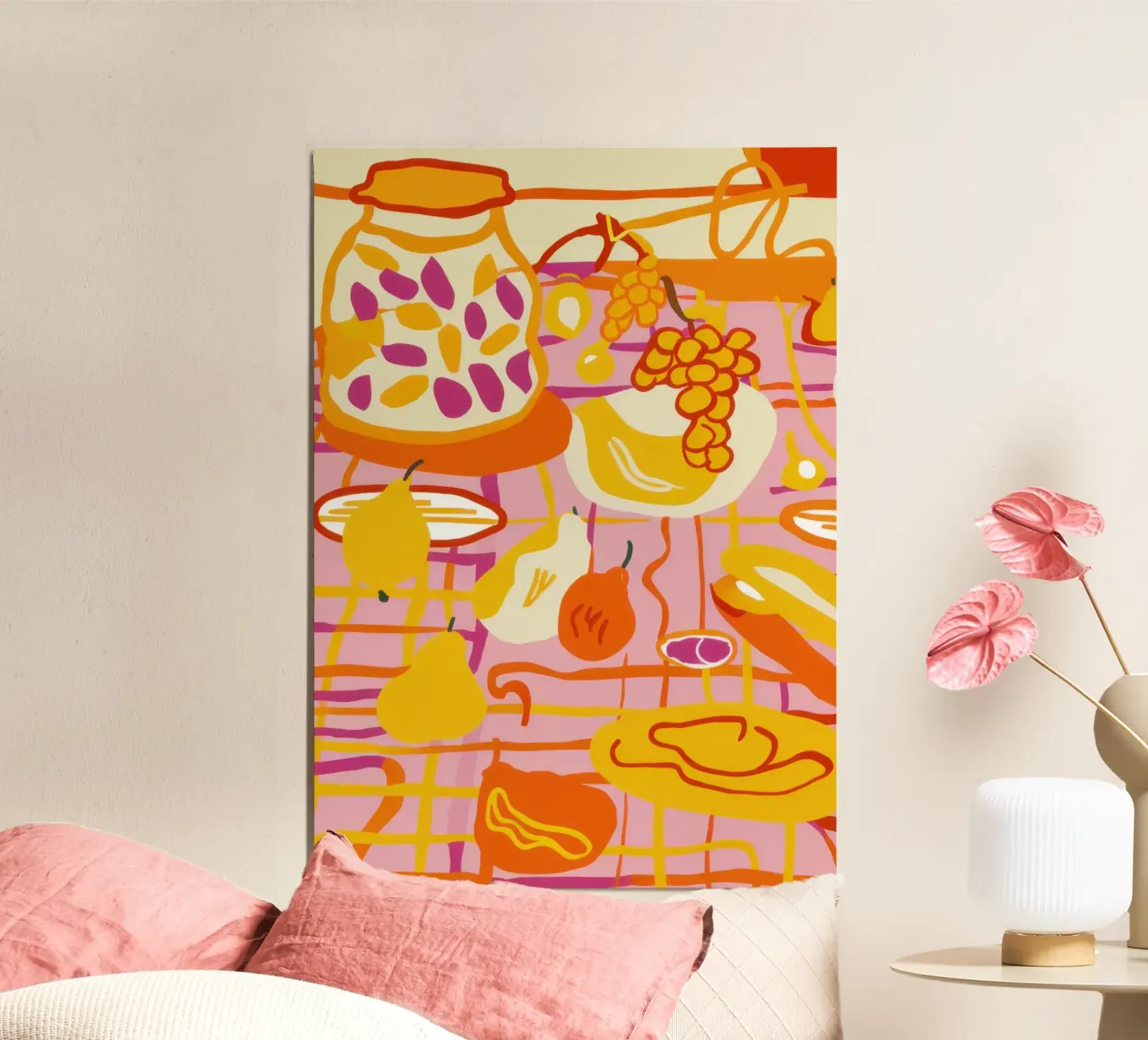 Rapsodia della cucina dorata poster con telaio in plastica da Astra Mist
