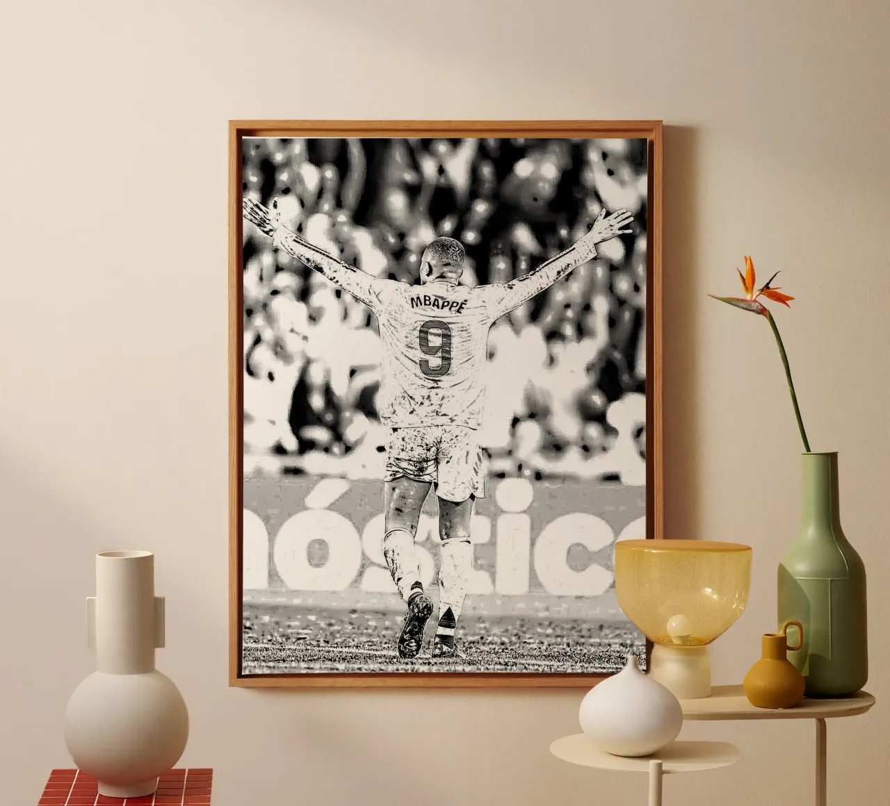 Kylian Mbappé canvas met Baklijst van dark eagle