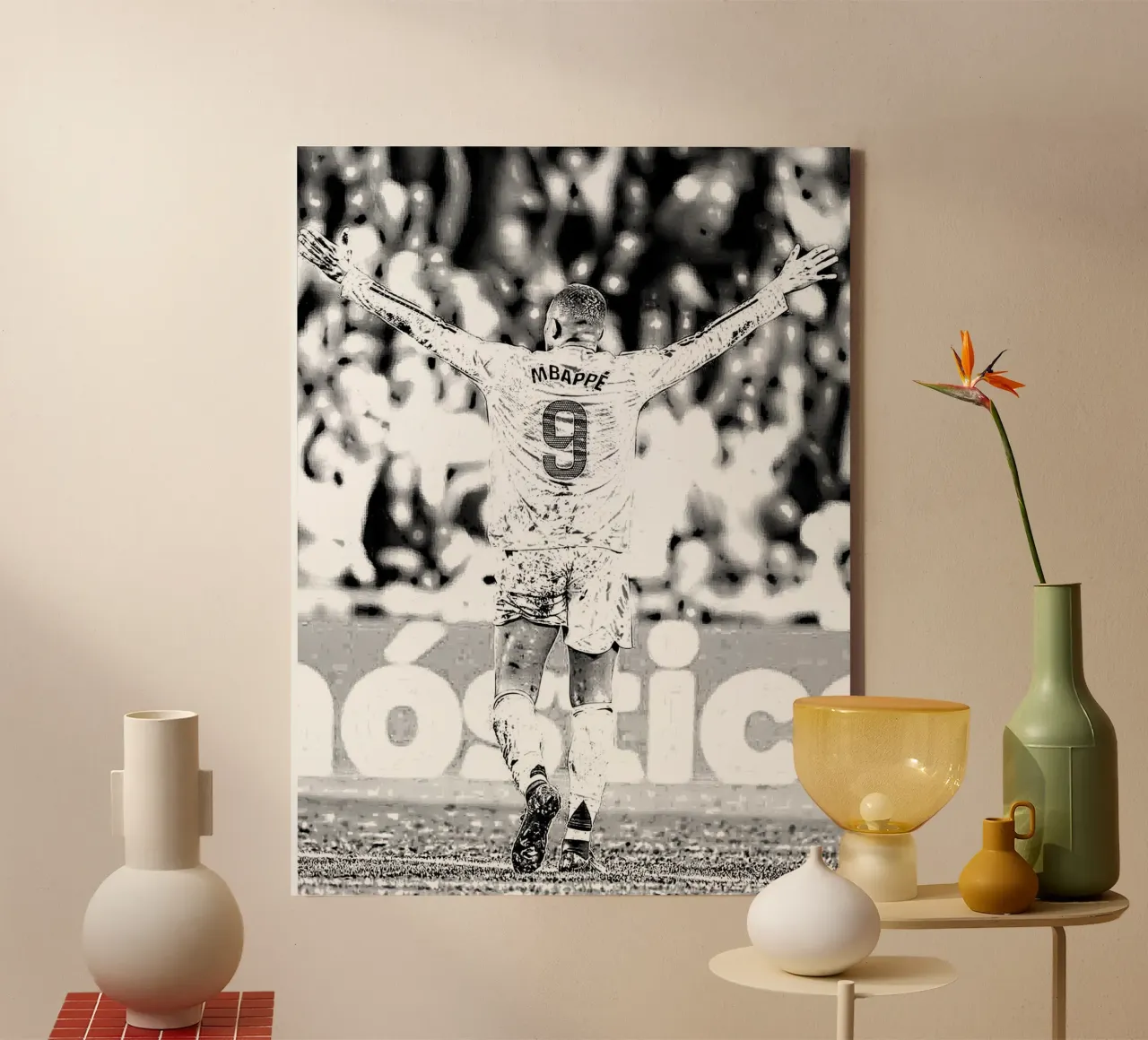 Kylian Mbappé canvas met Baklijst van dark eagle