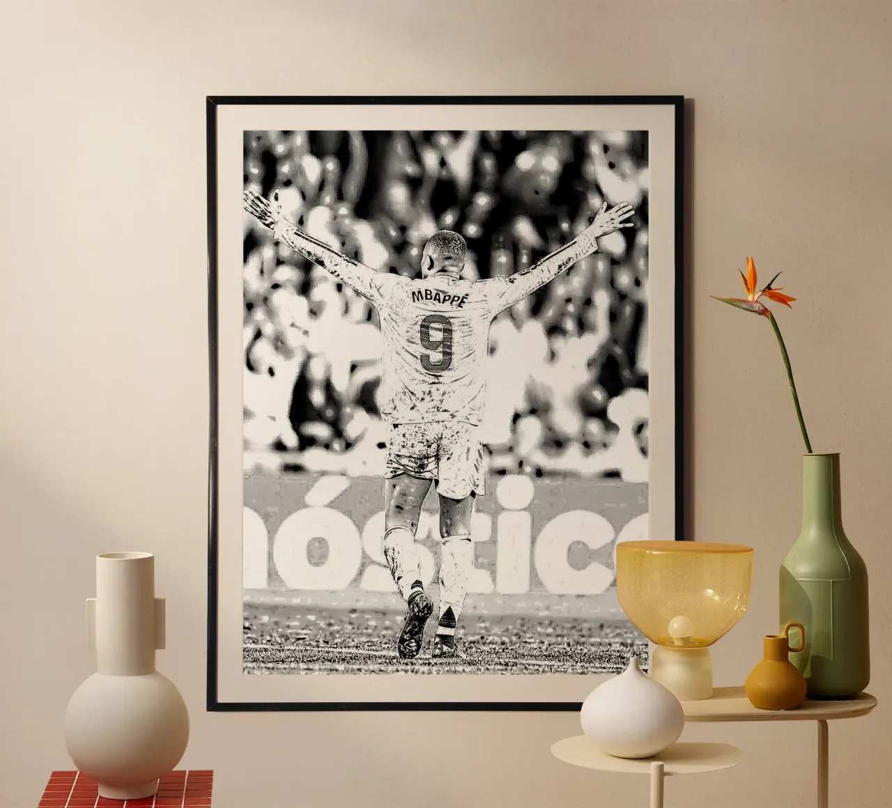Kylian Mbappé poster con telaio in legno da dark eagle