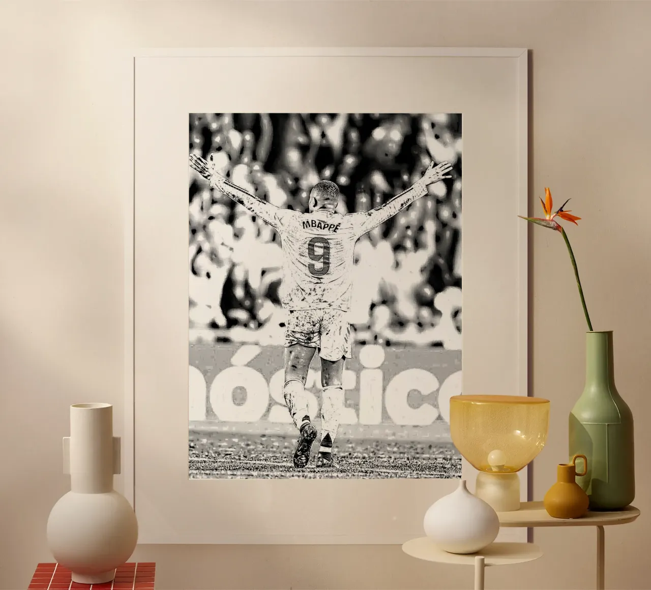 Kylian Mbappé poster con telaio in legno da dark eagle