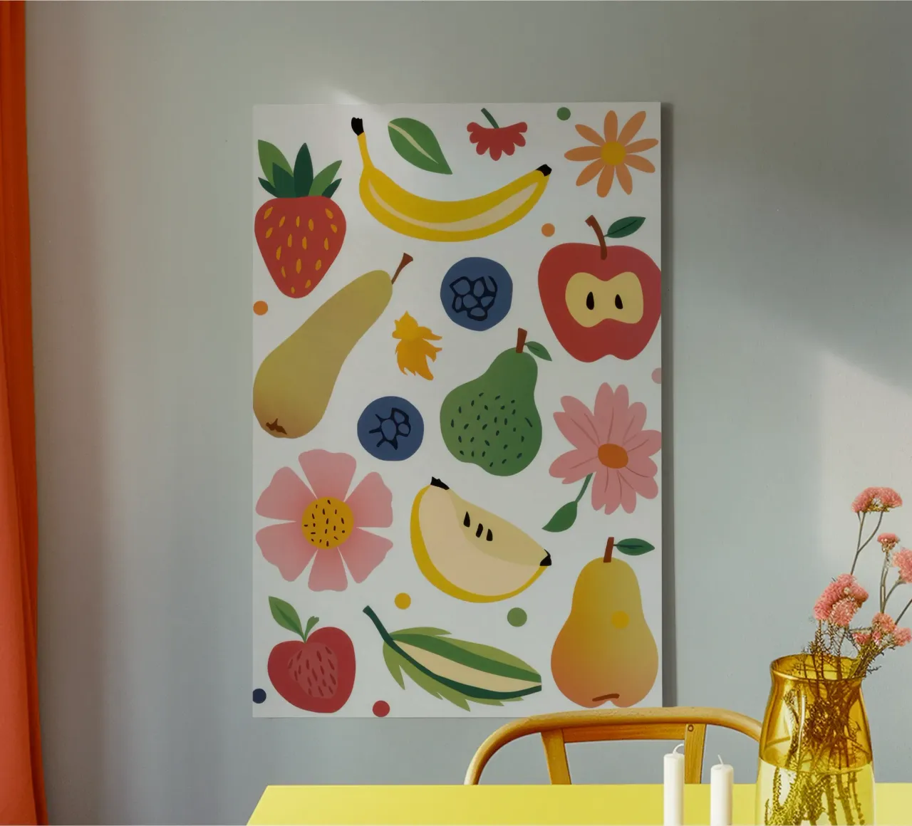 Orchard's Fresh Medley canvas with Floater frame by Astra Mist