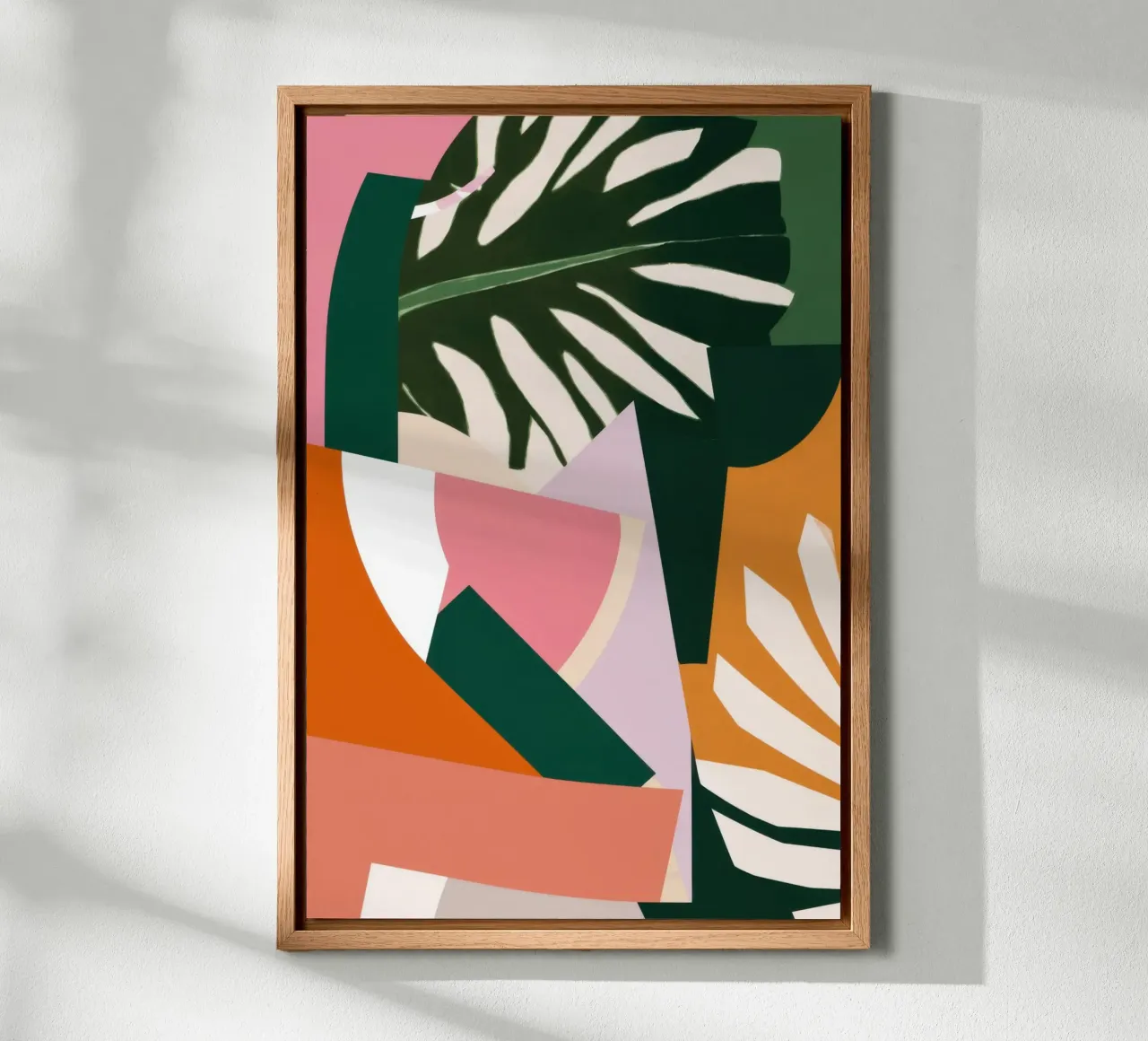 Abstract Jungle Forms canvas with Floater frame by Astra Mist